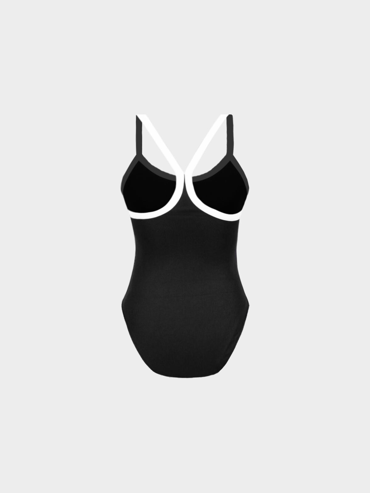 Chanel SS 2022 Runway Black and White CC Rhinestone One Piece Swimsuit