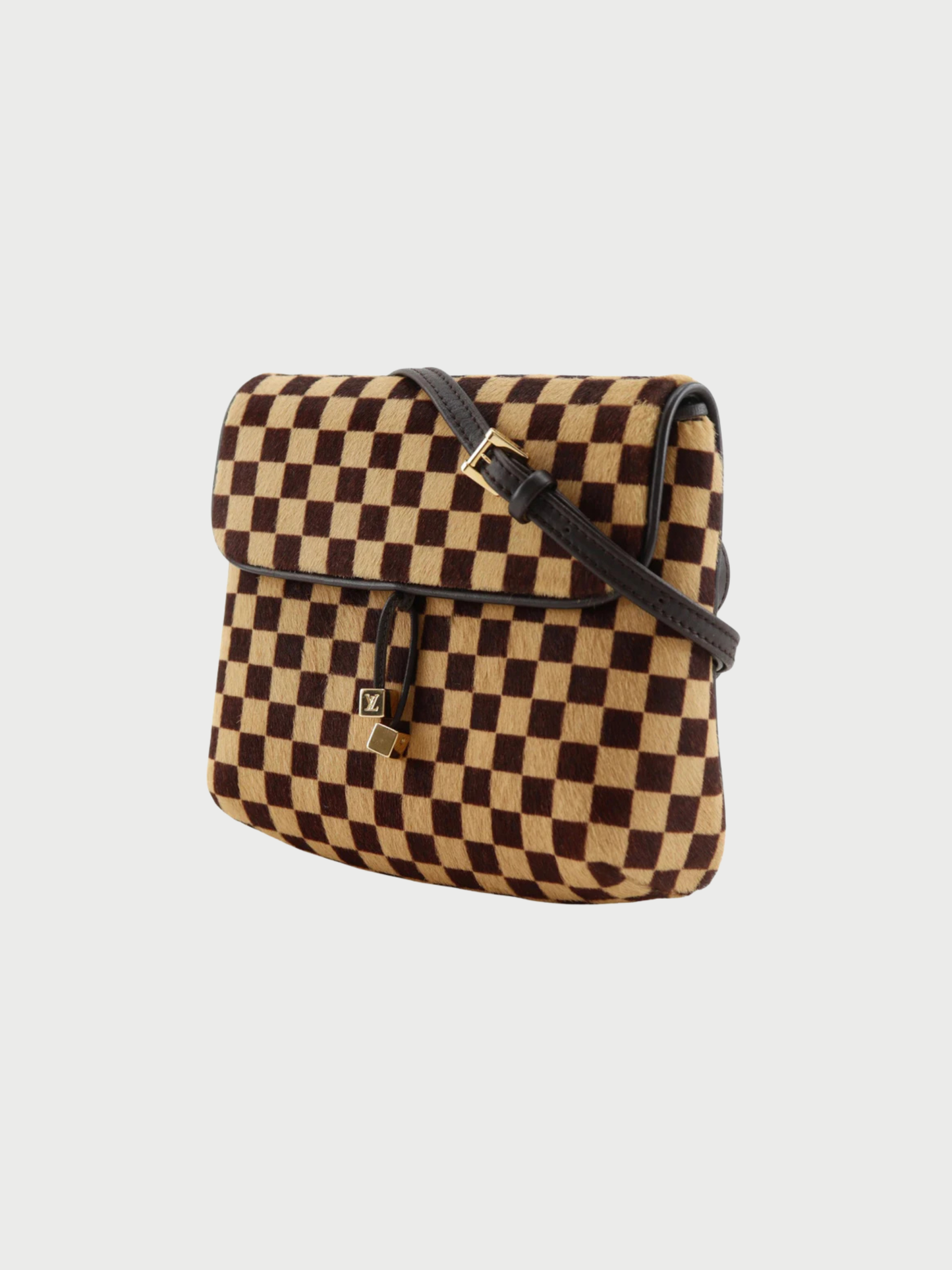 Louis Vuitton 2000 Brown Damier Sauvage Harako Gazelle 2Way Shoulder Bag