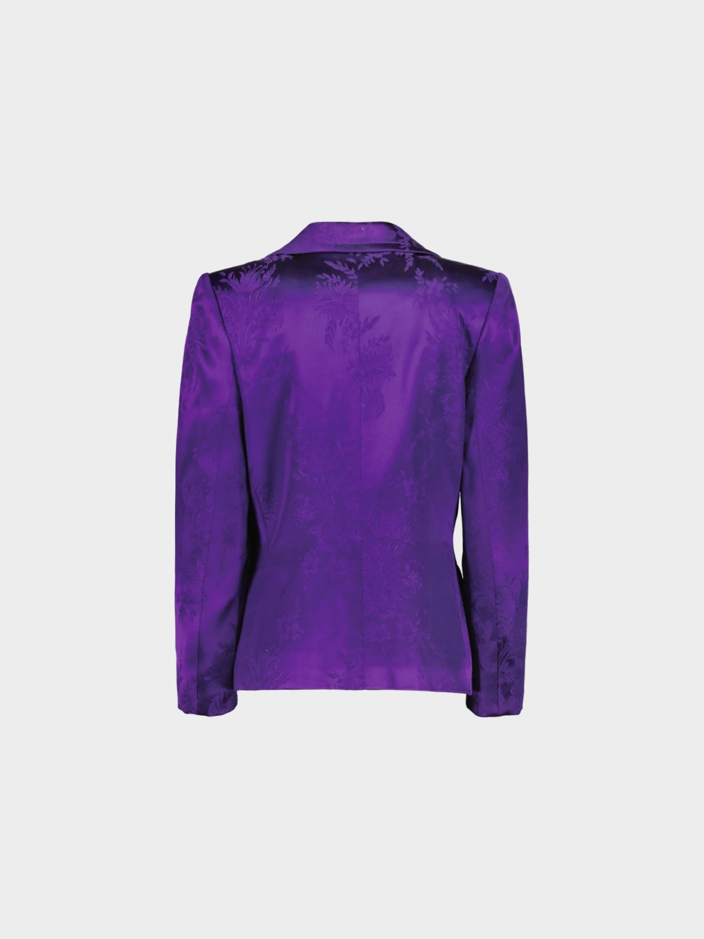 Yves Saint Laurent 1988 Purple Satin Damask Blazer