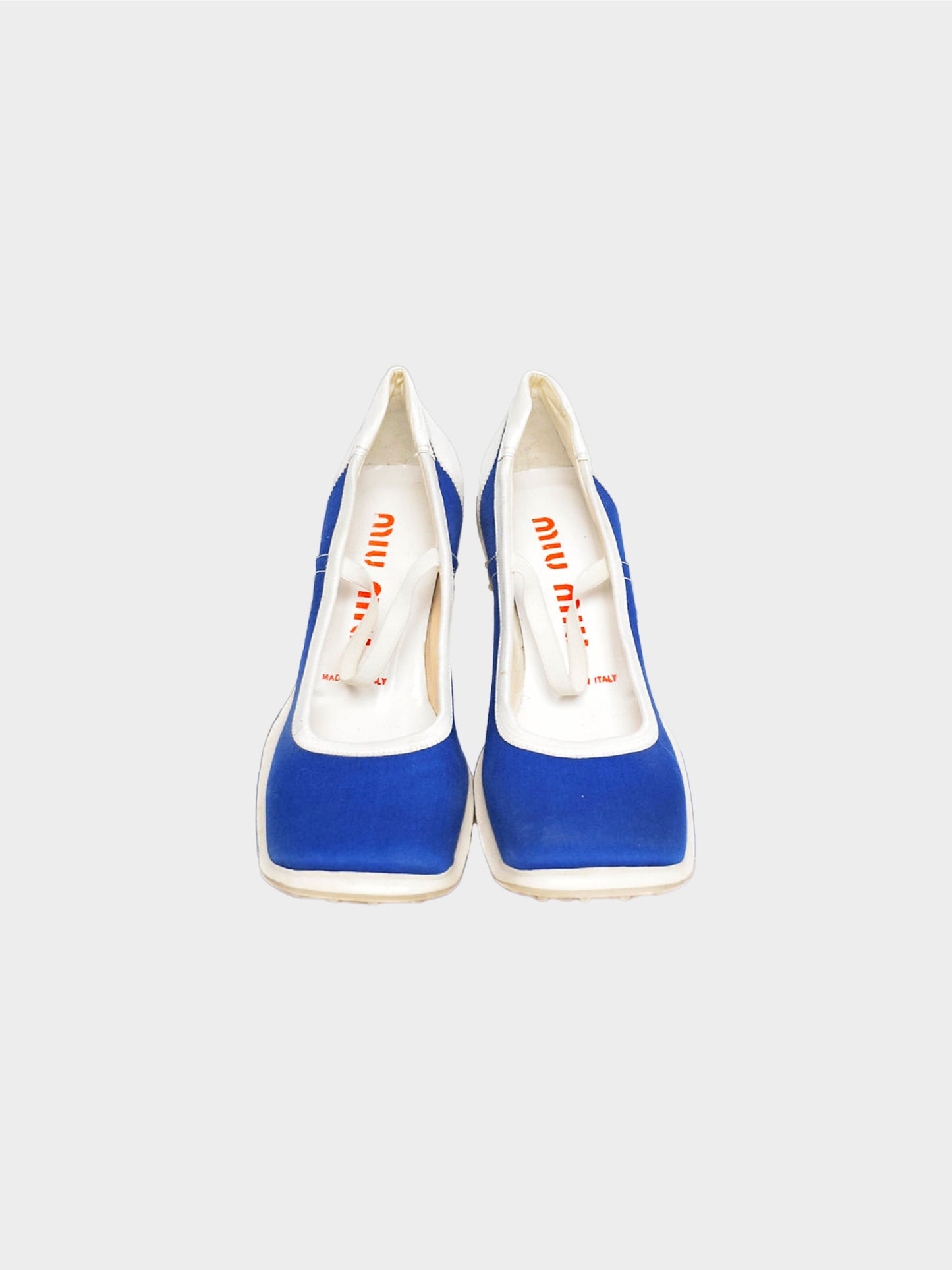 Miu Miu FW 1999 Blue and White Sport Style Heels
