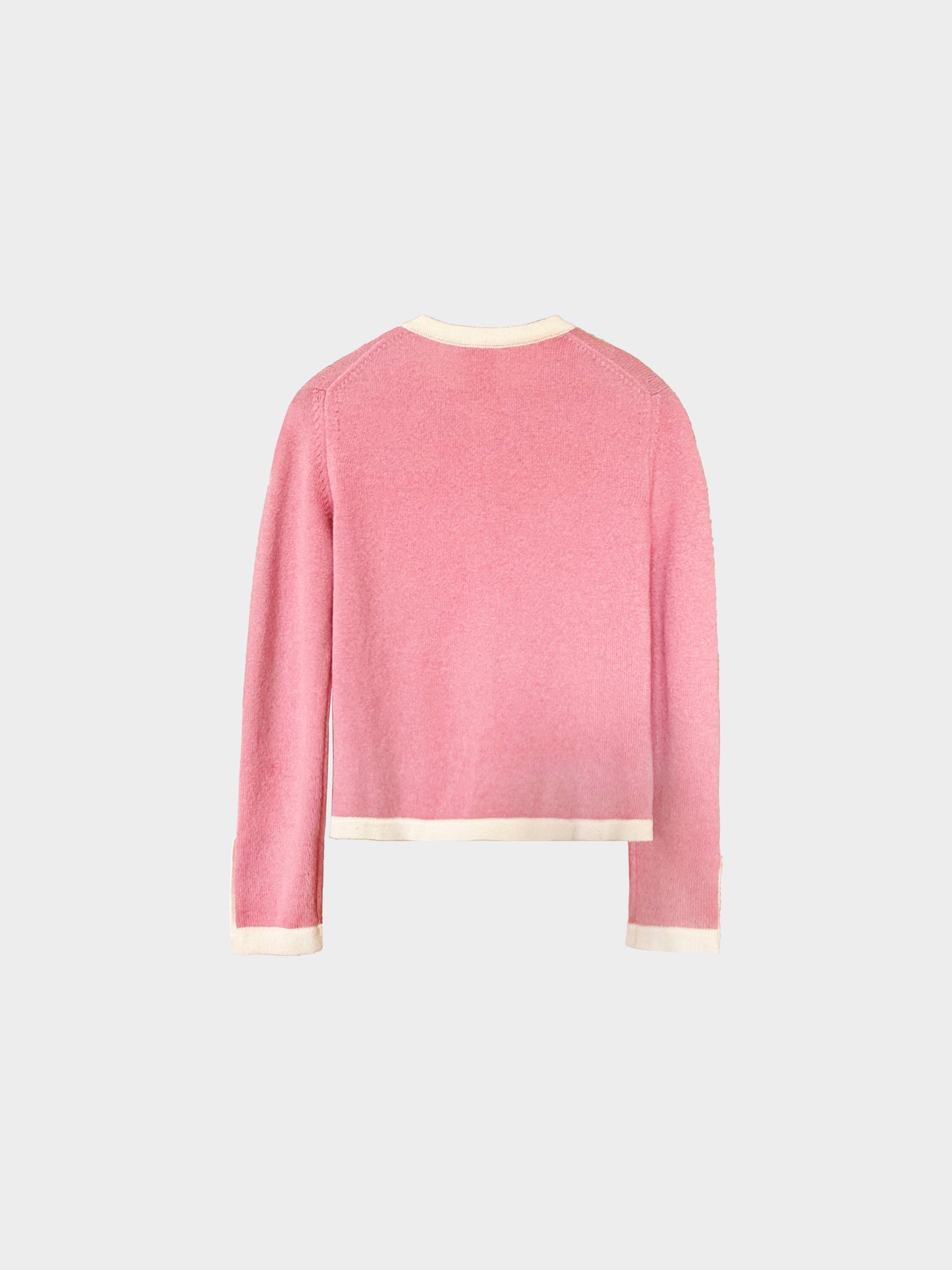 Chanel 2013 Pink and White Cashmere Cardigan