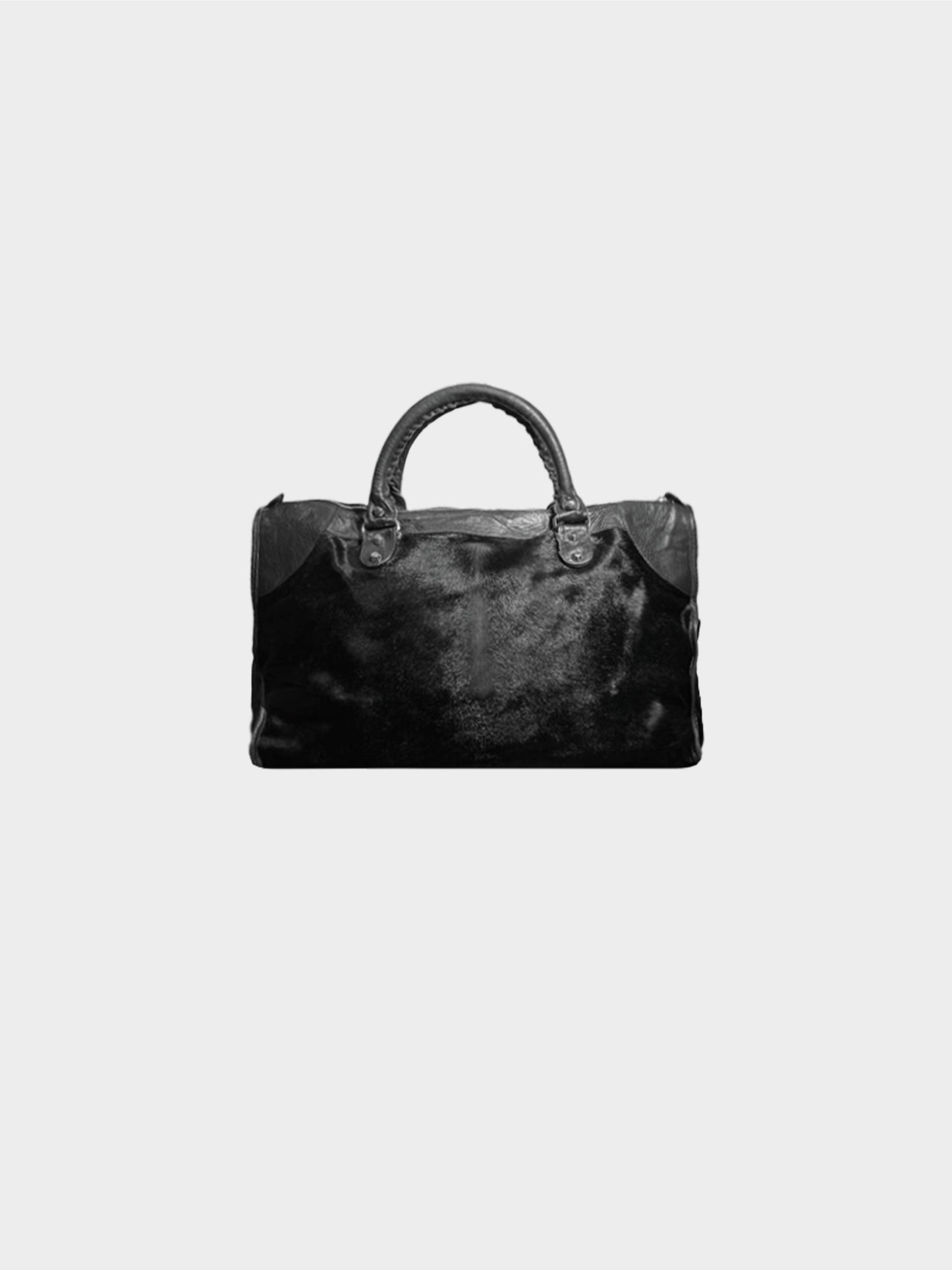 Balenciaga 2000s Pony Hair and Leather Work City XL Handbag