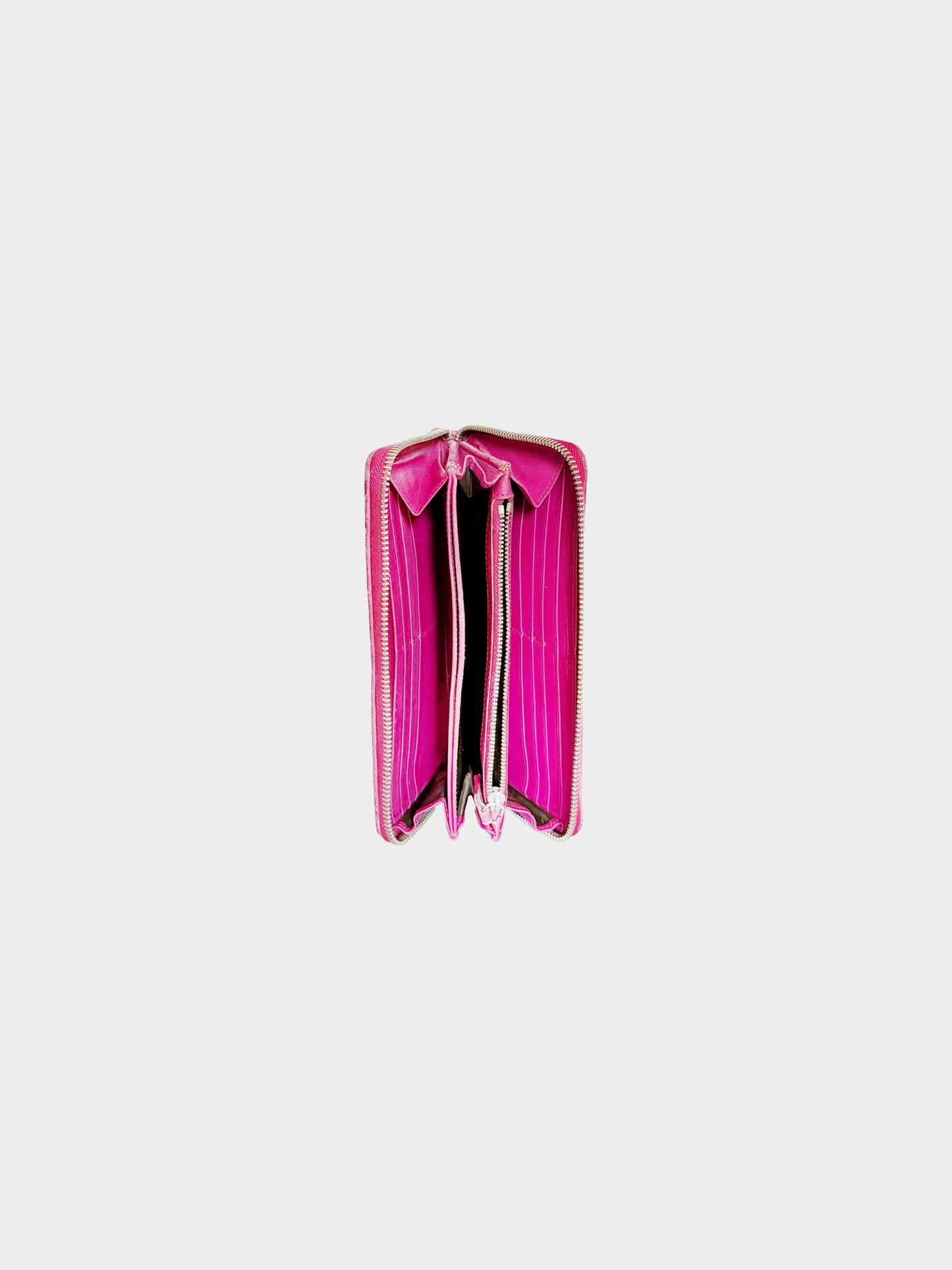 Christian Dior Late 2000s Pink Braided Leather Wallet