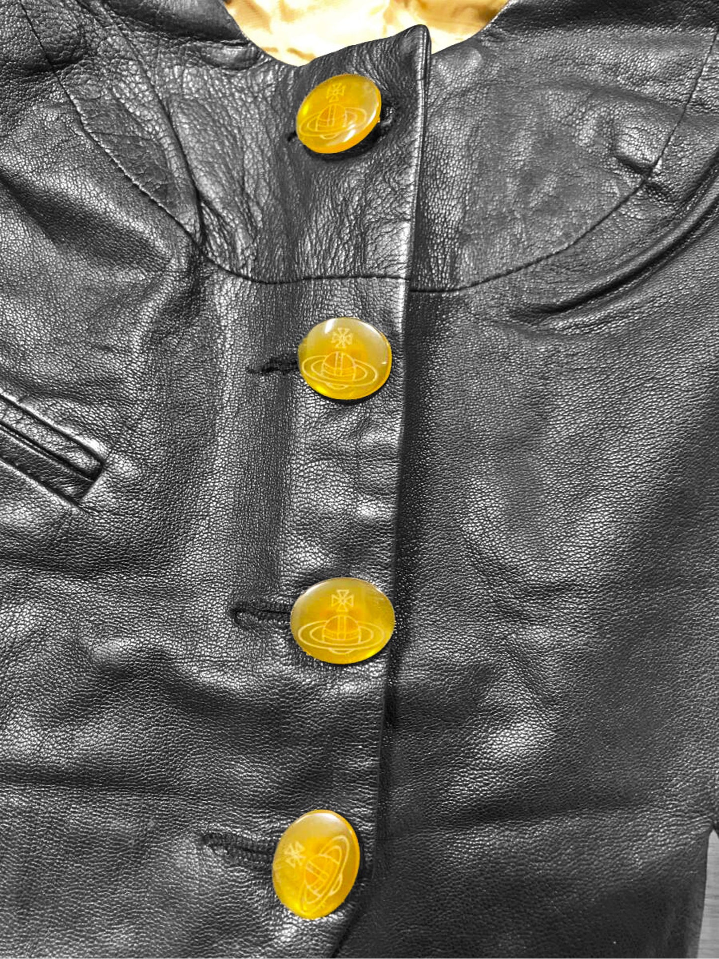 Vivienne Westwood 1990s Rare Black Button-down Leather Vest