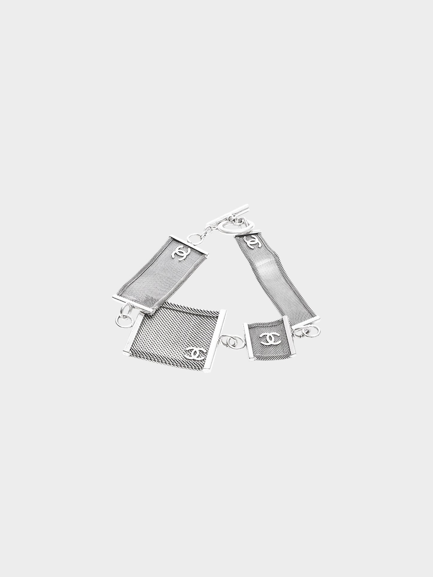 Chanel Fall 1999 Silver Chainmail CC Choker Necklace