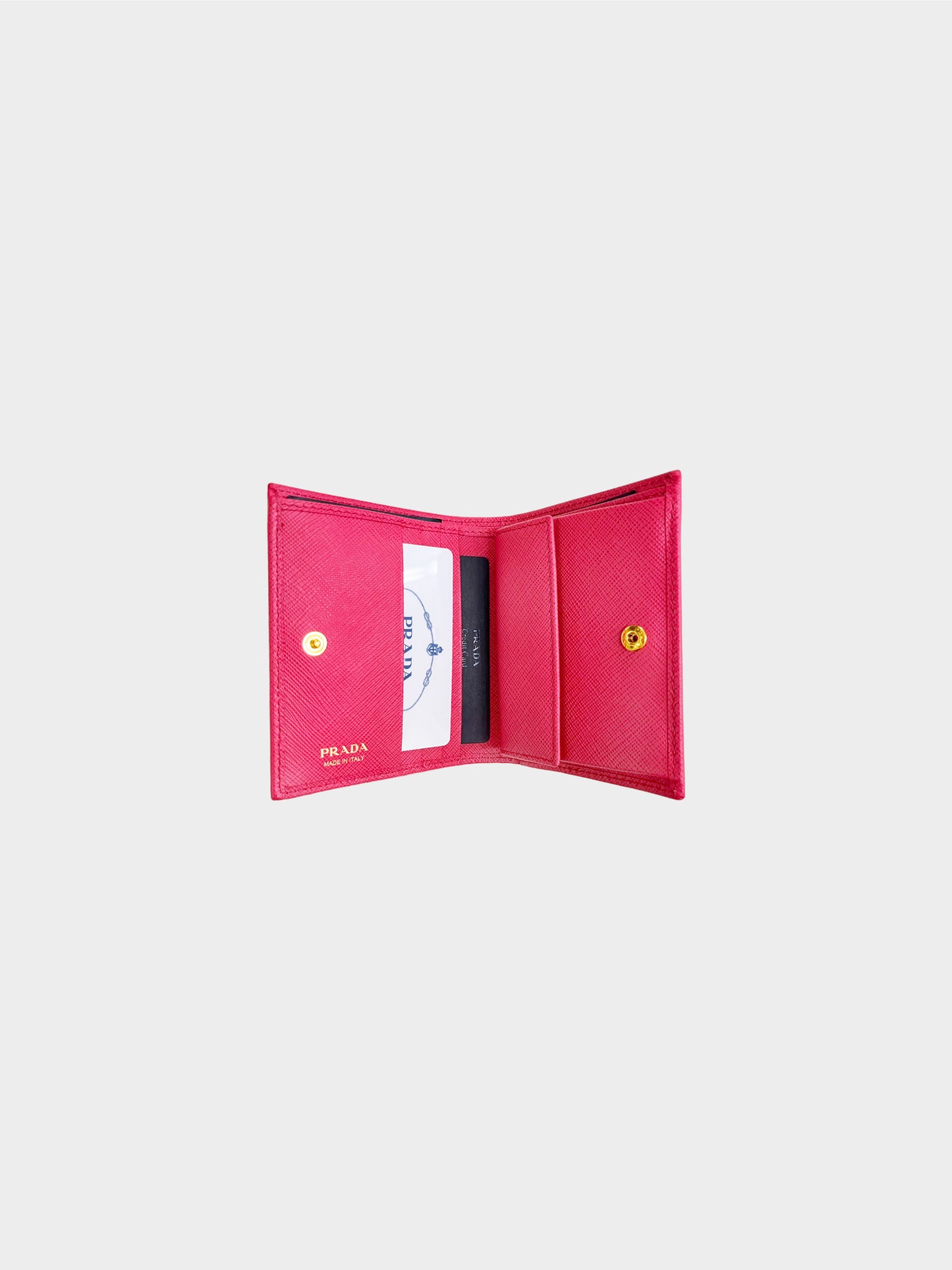 Prada 2010s Pink Small Saffiano Leather Wallet