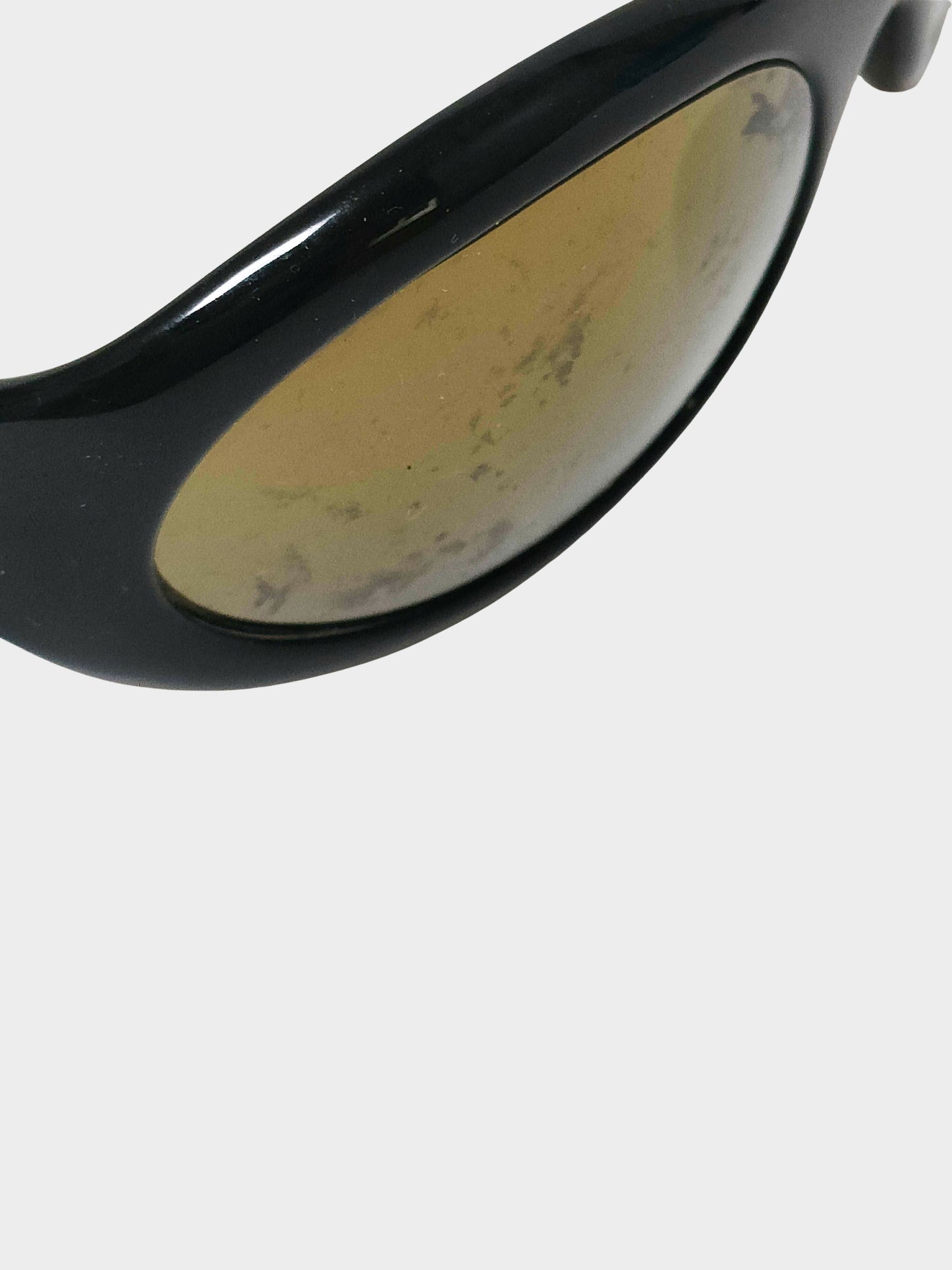 Chanel 2000s Black and Khaki Oval Sunglasses