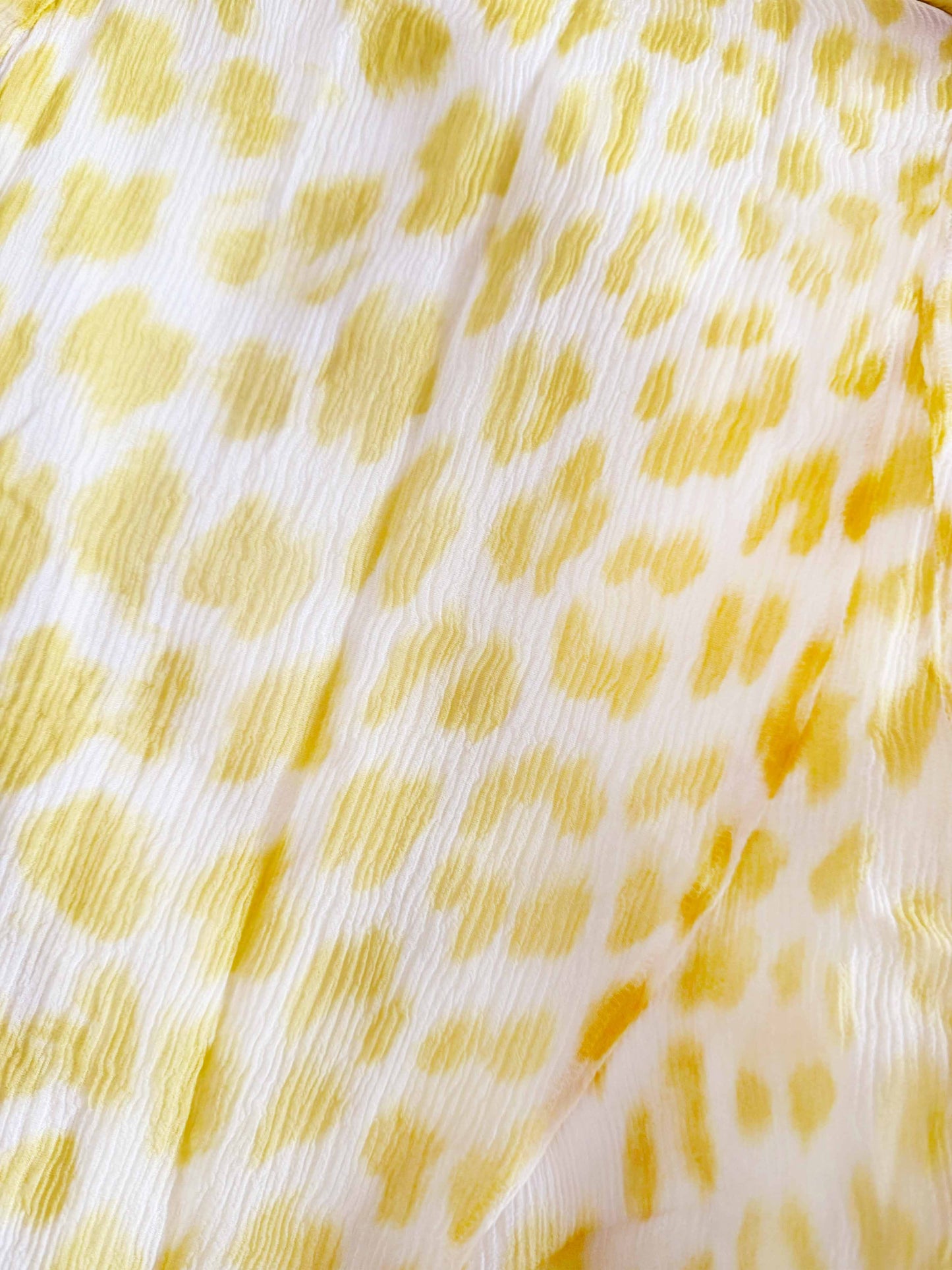 Blumarine Blugirl 2000s Yellow Leopard Print Silk Skirt