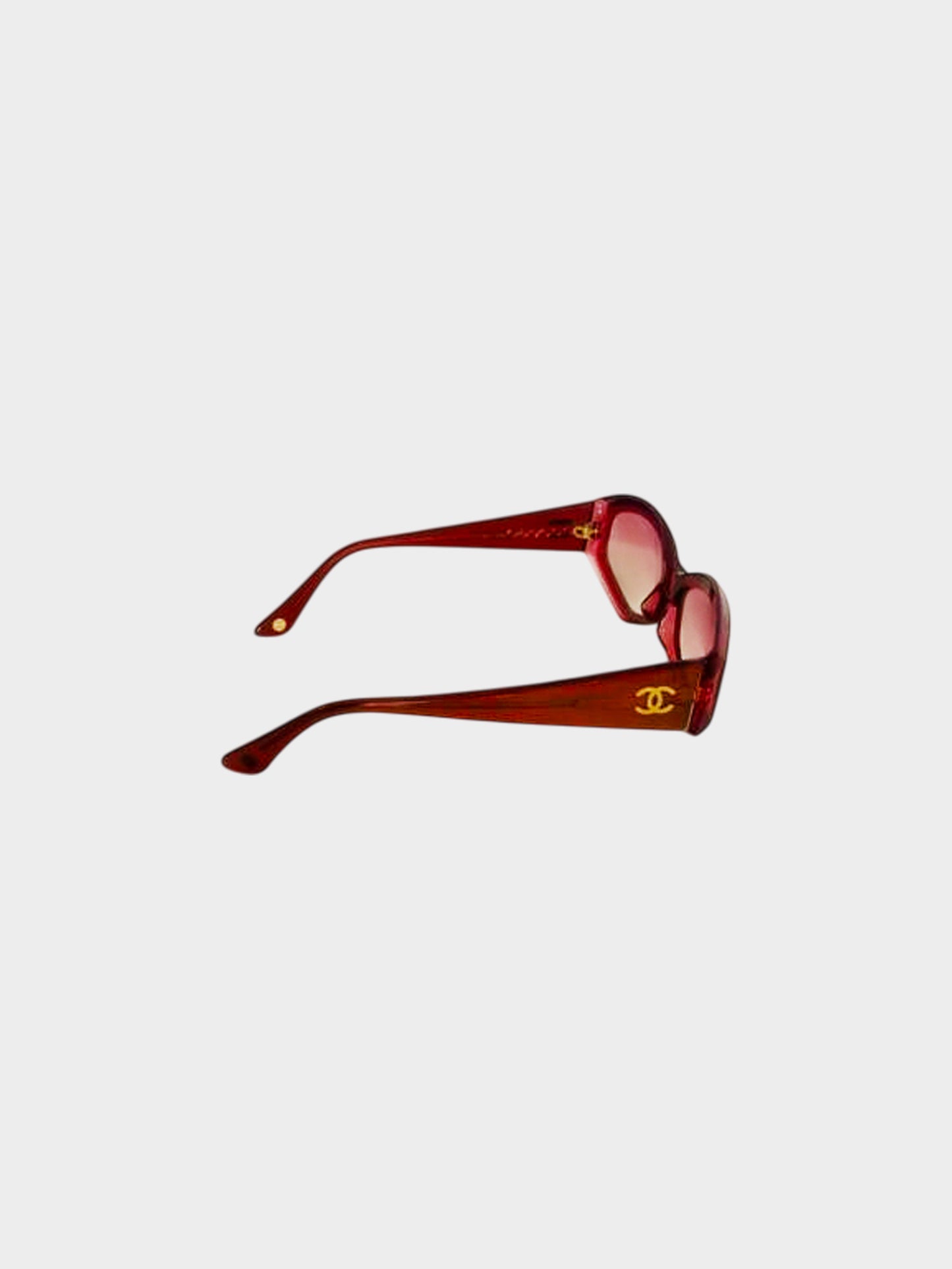 Chanel 2000s Pink CC Chunky Sunglasses