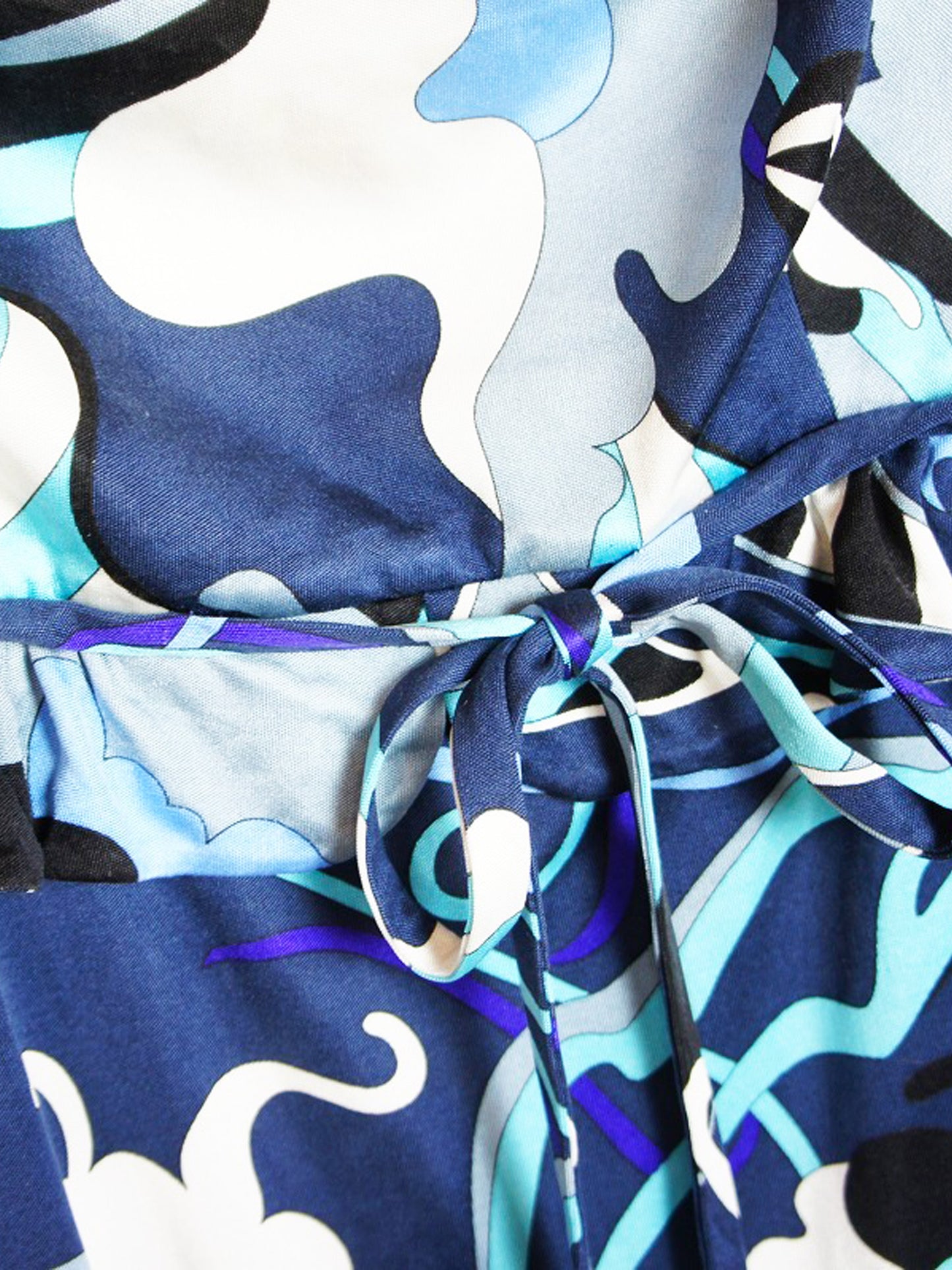 Emilio Pucci 2000s Blue Abstract Print Silk Dress
