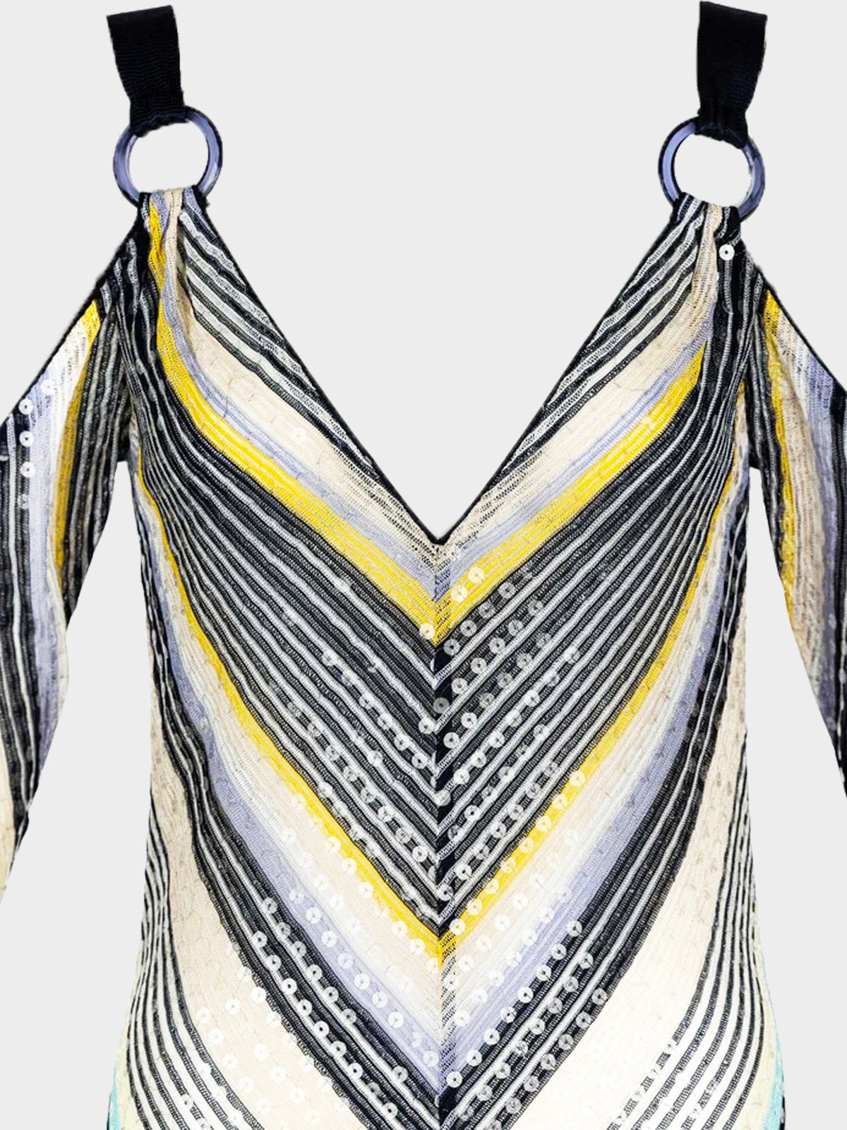 Missoni Early 2000s Multicolor Chevron Knit Maxi Dress