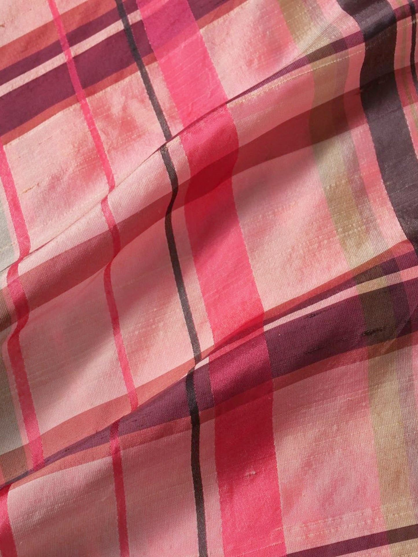 Yohji Yamamoto SS 2013 Pink Check Pattern Print Silk Skirt
