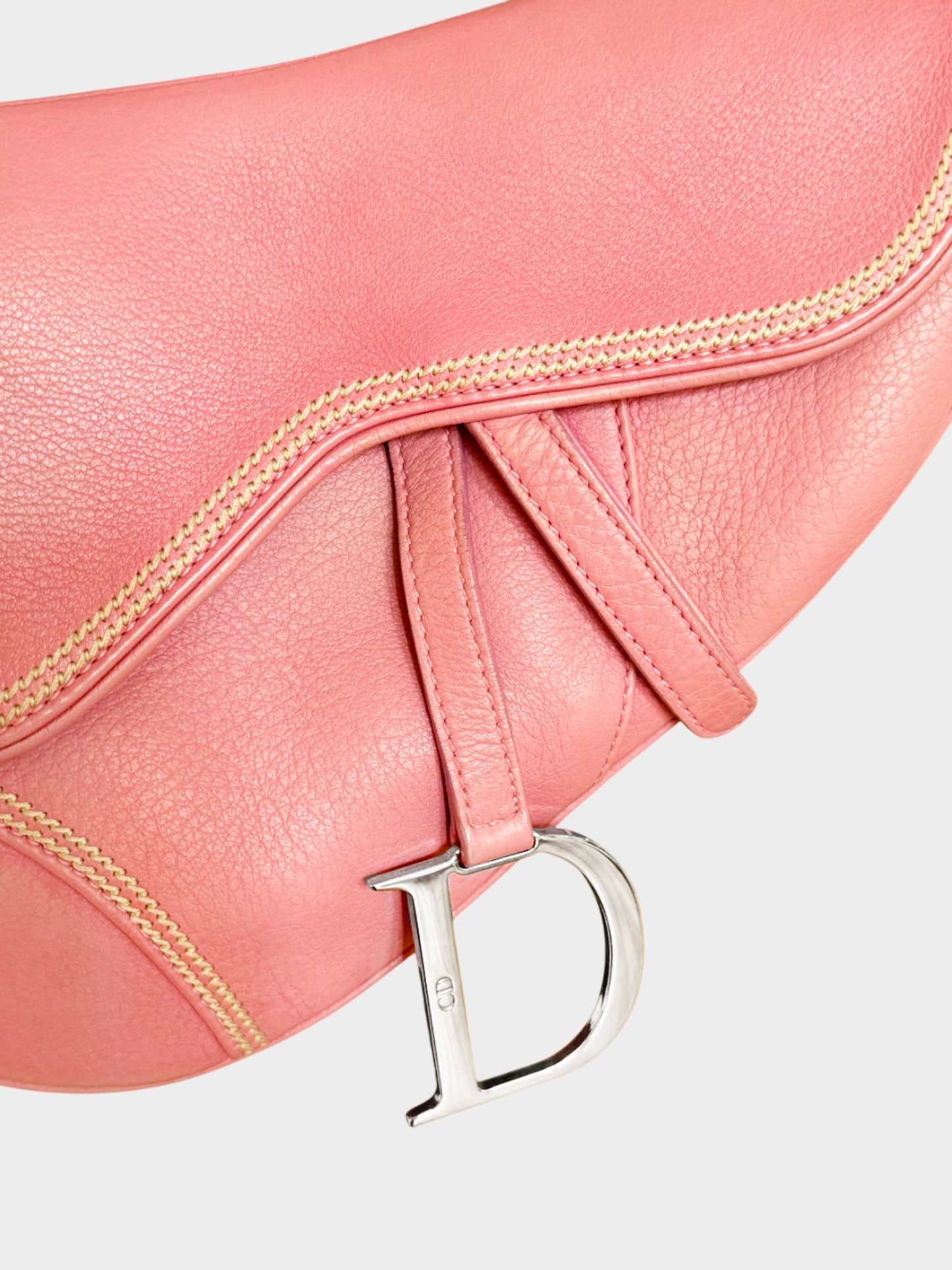 Christian Dior 2005 Pink Calfskin Leather Saddle Bag