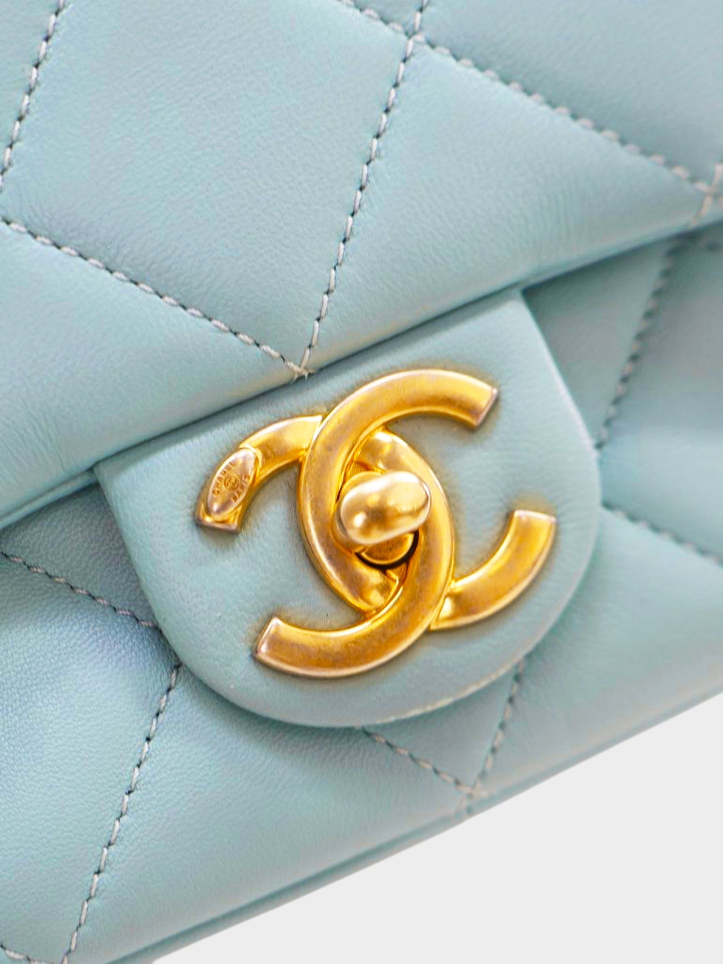 Chanel Late 2019-2020 Blue Lambskin In The Loop Mini Flap Bag