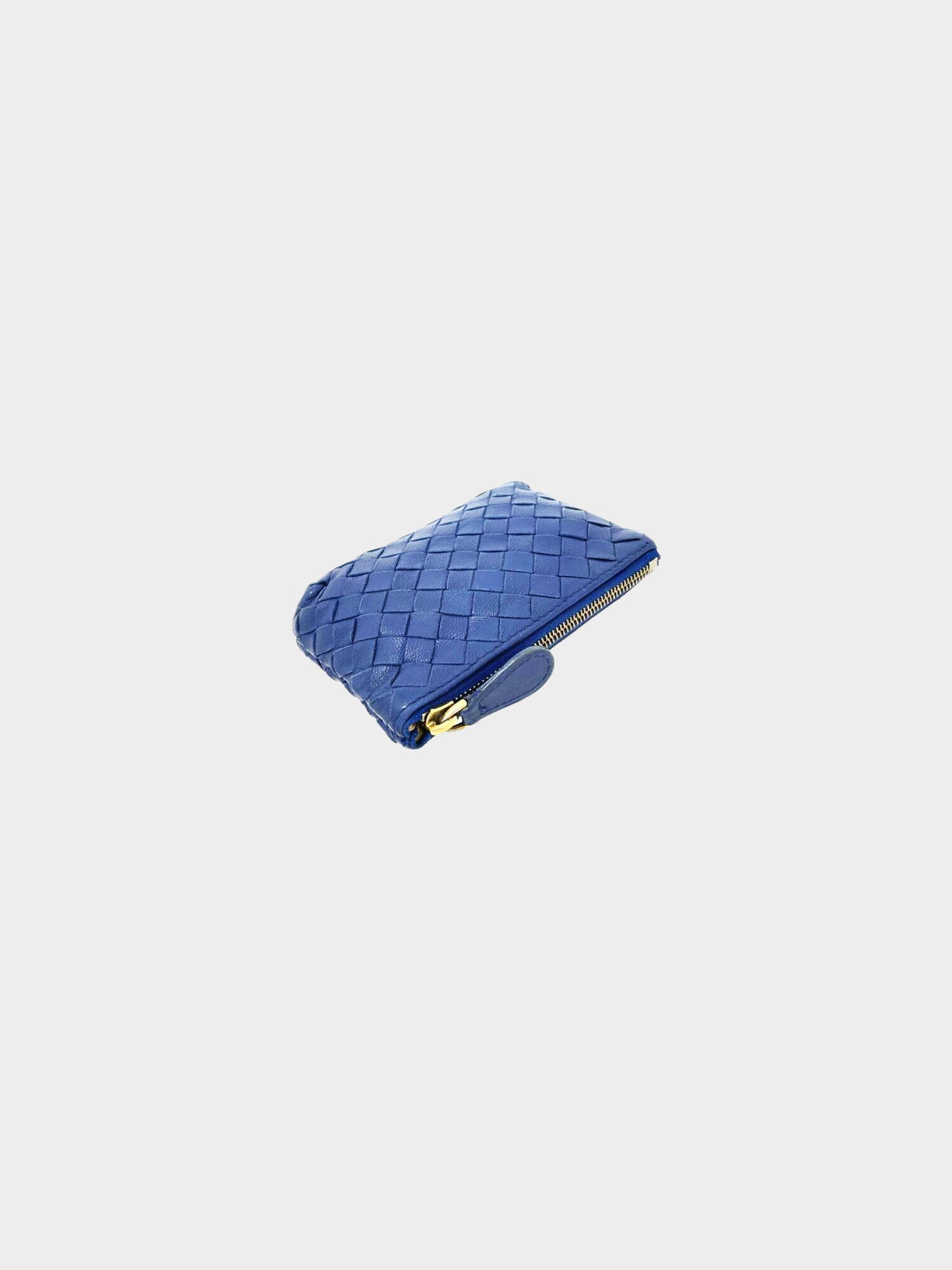 Bottega Veneta 2008 Blue Intrecciato Leather Coin Case