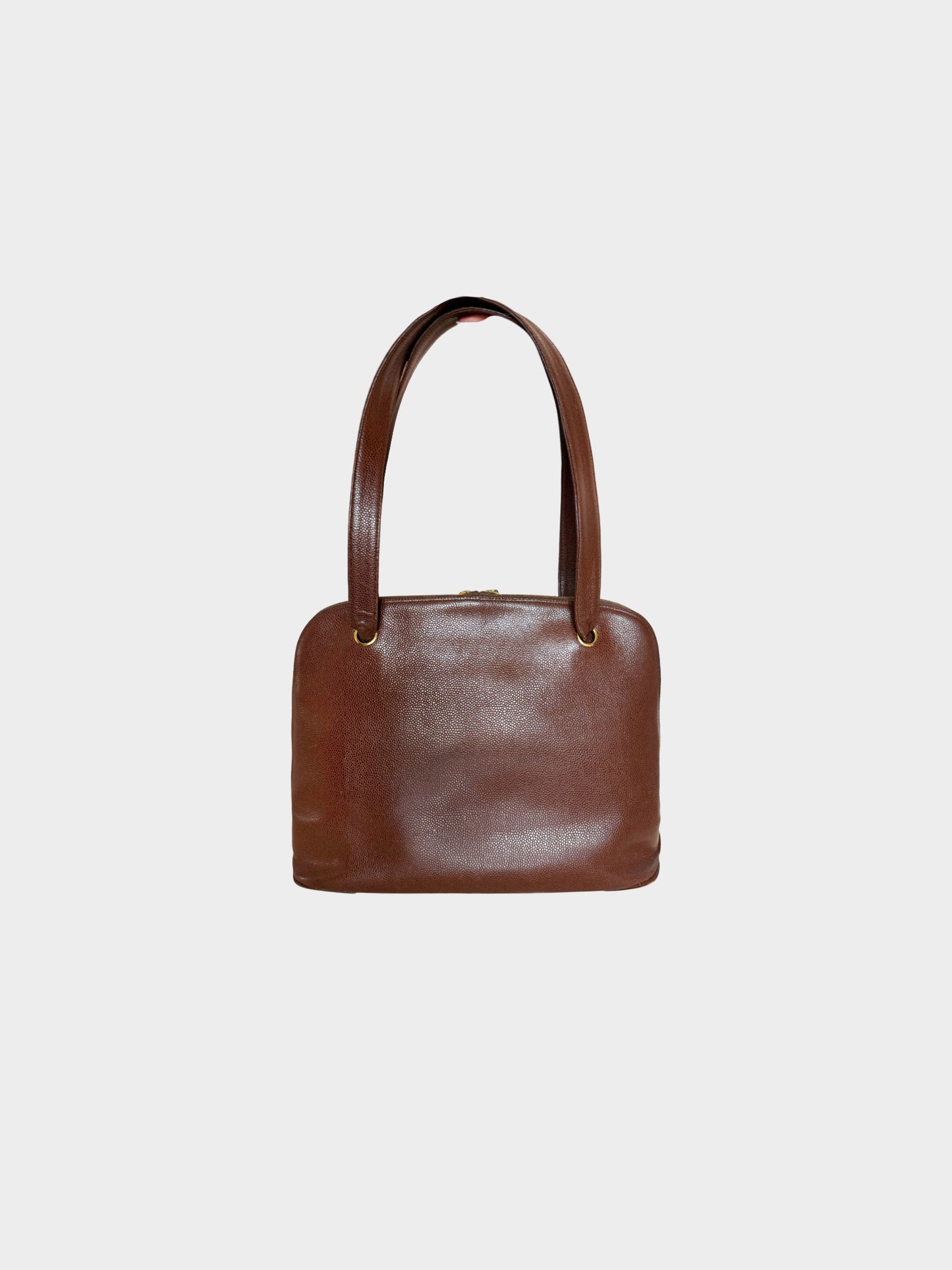 Chanel 1991-1994 Brown Caviar Skin Shoulder Bag