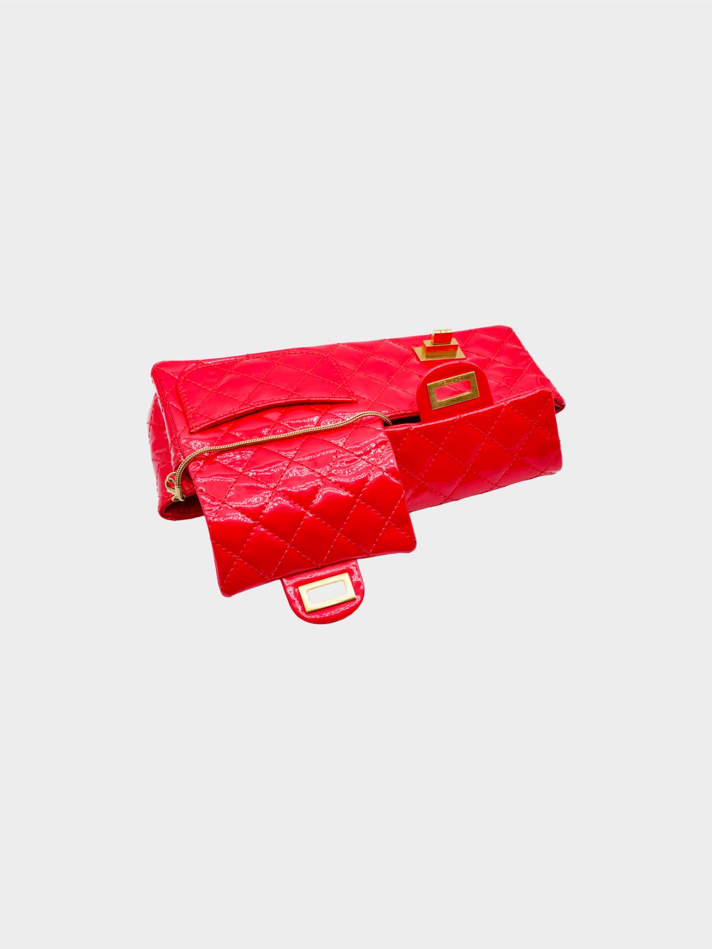 Chanel by Karl Lagerfeld SS 2008 Red Double Pocket Baguette Bag