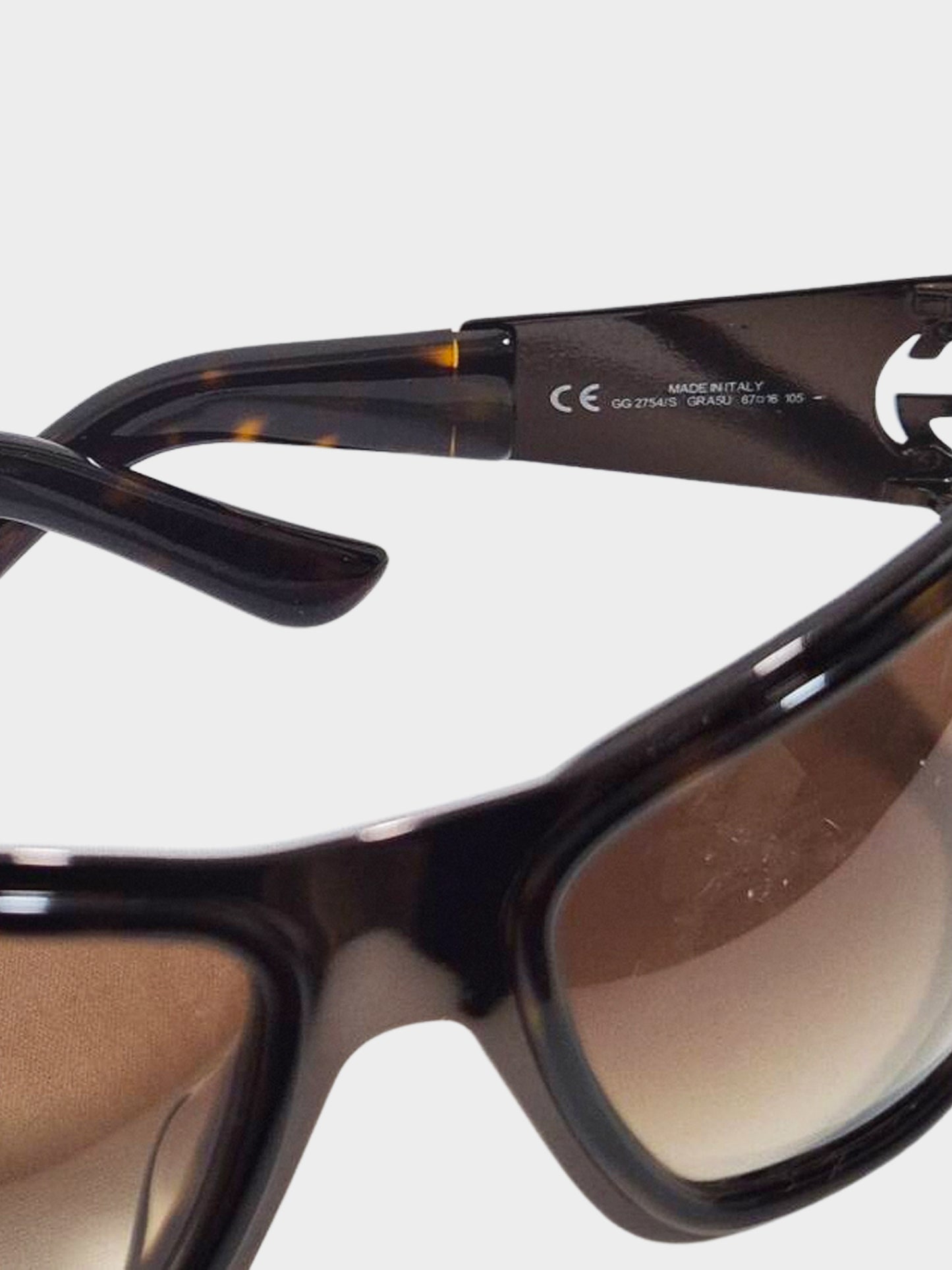 Gucci 2000s Brown Tortoiseshell GG 2754/S Oversized Sunglasses