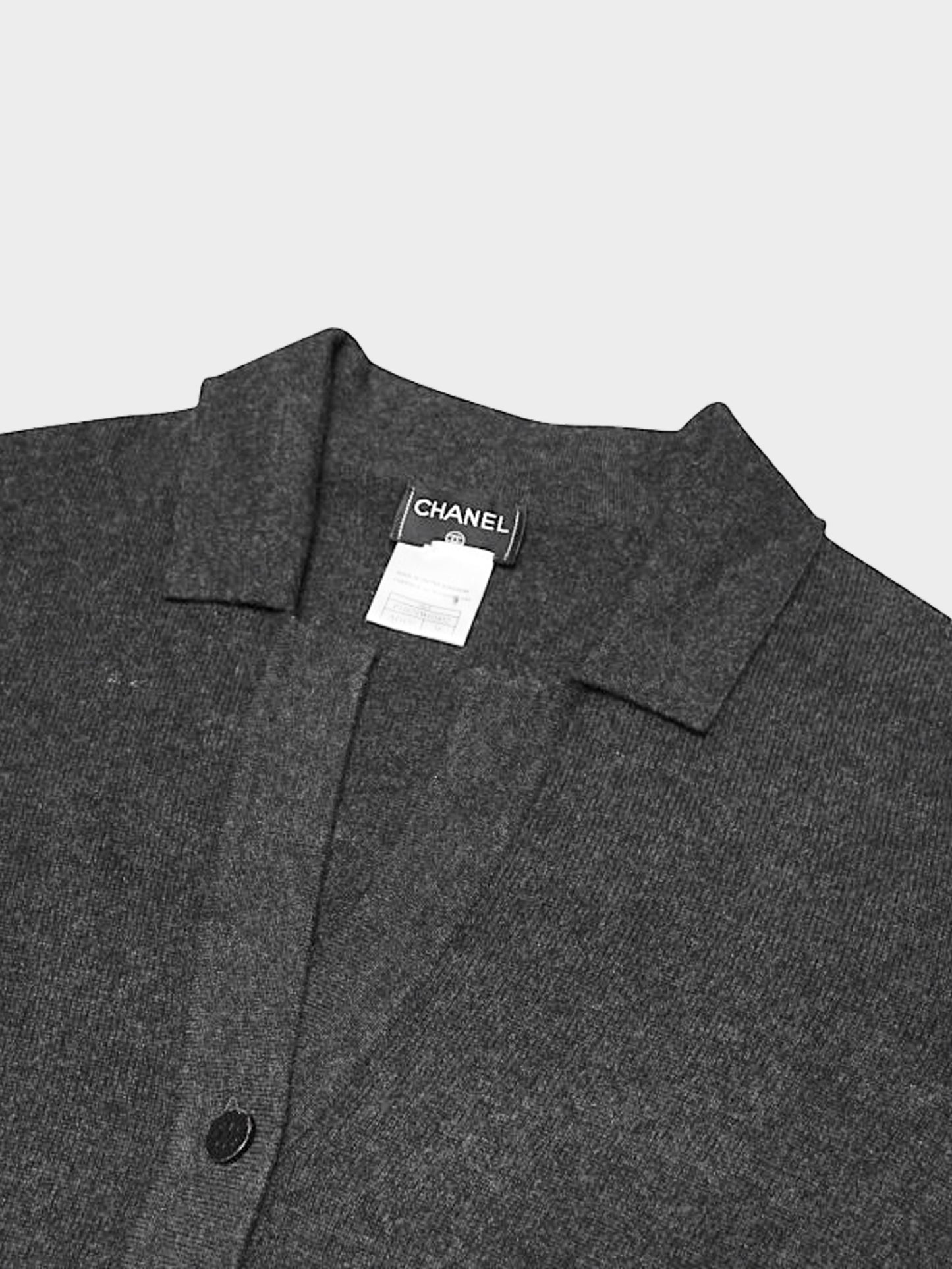 Chanel FW 1998 Dark Grey Cashmere Long Cardigan