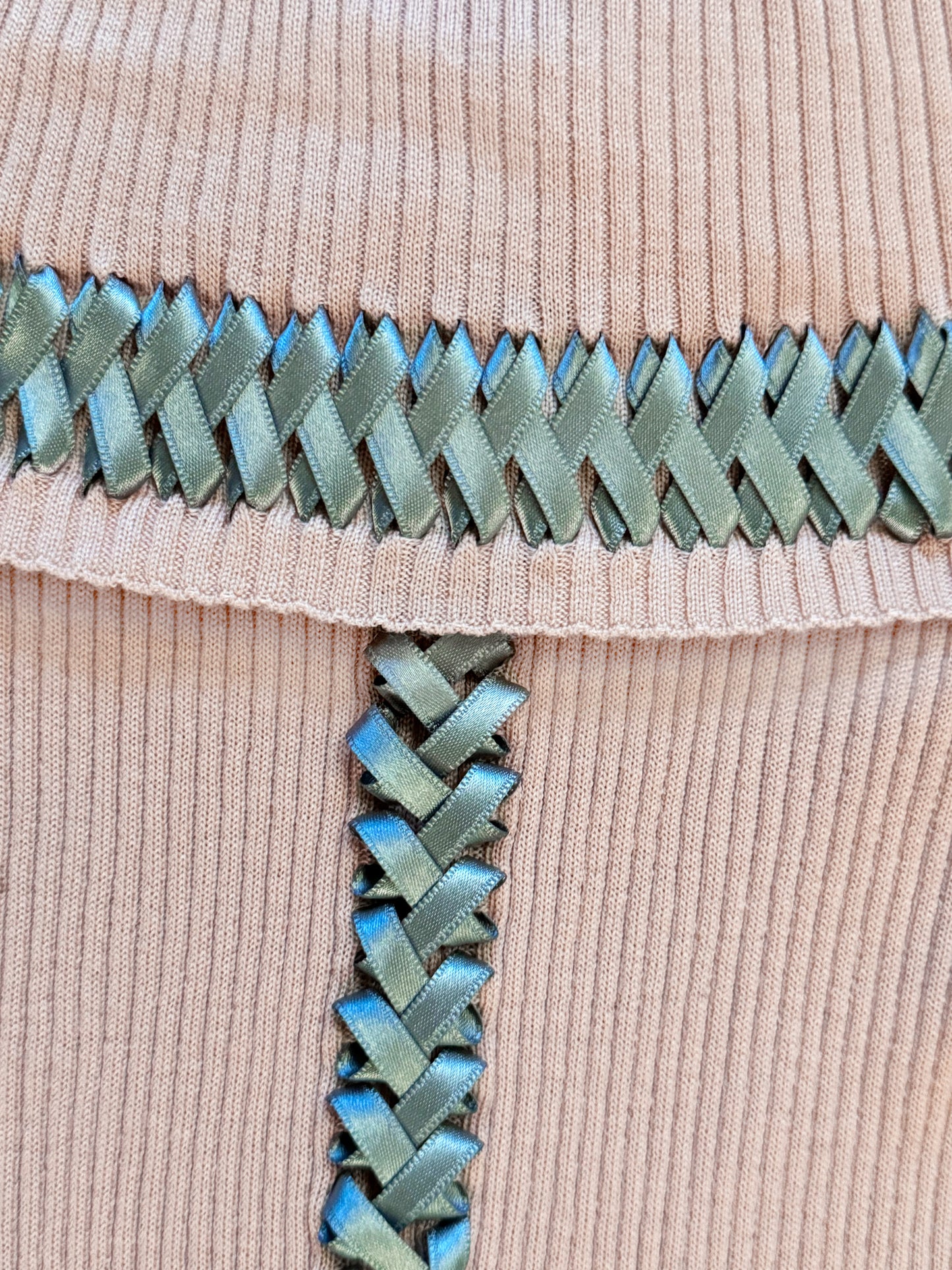 John Galliano 2000s Rare Ribbon Embellished Knitted Sweater