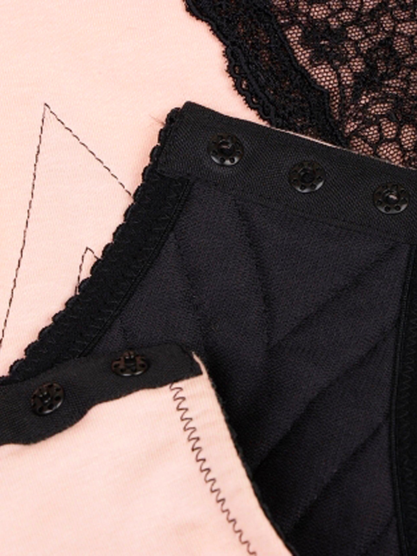 Jean Paul Gaultier 2000s Pink and Black Floral Lace Bodysuit