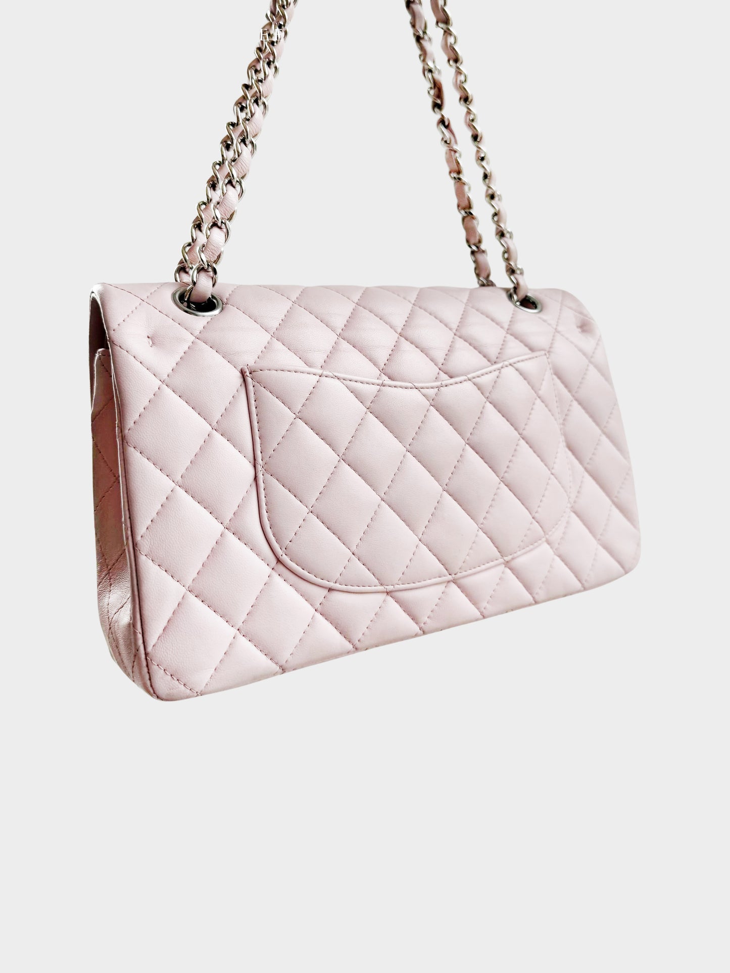 Chanel 2022-2023 Pale Pink Lambskin Medium Classic Double Flap Bag