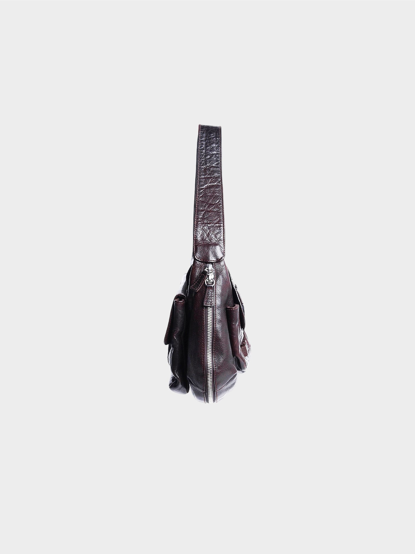 Jean Paul Gaultier 1990s Dark Brown Leather Adjustable Bag
