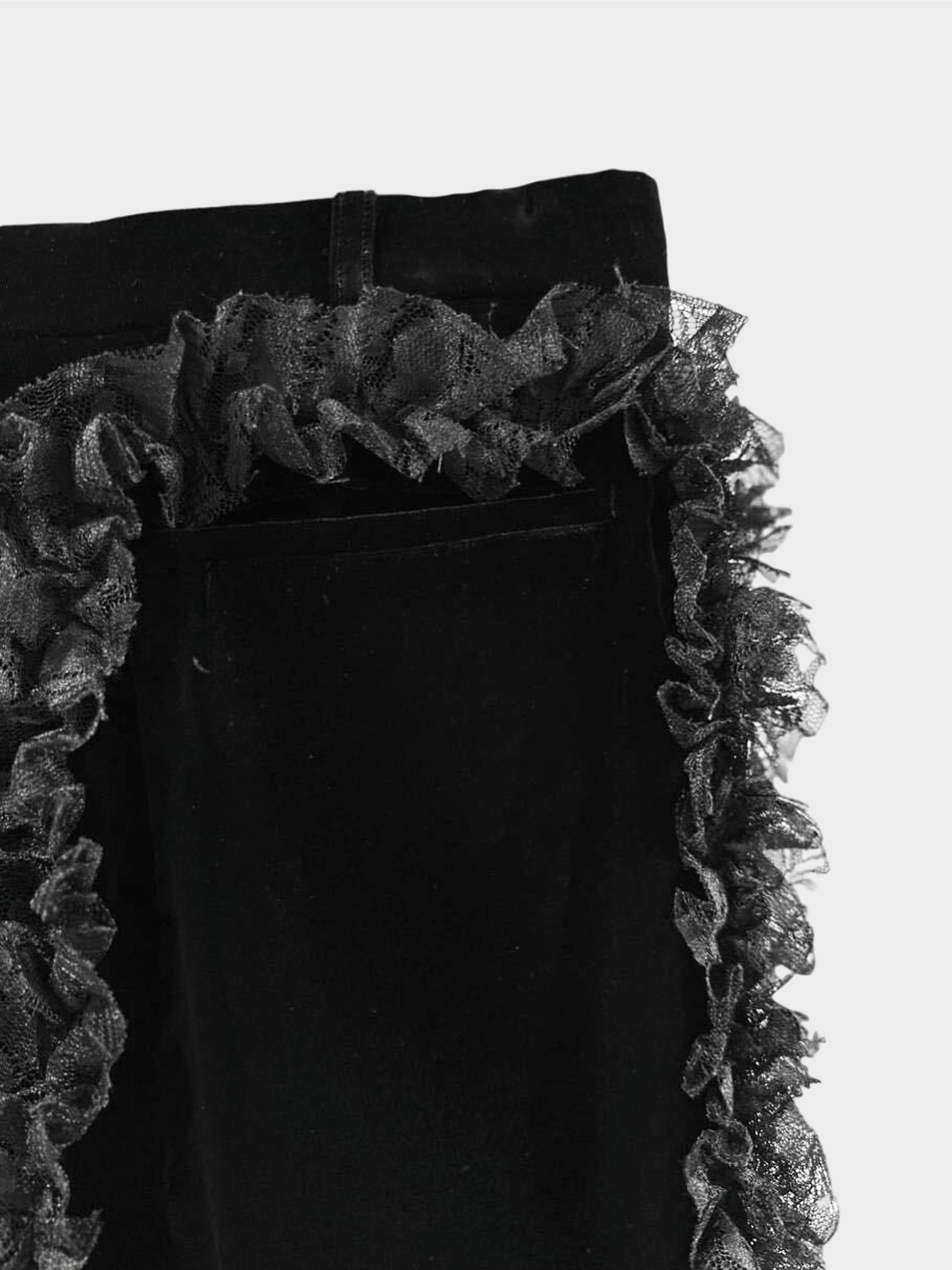 Comme des Garçons FW 2015 Black Wide Leg Frilled Pants