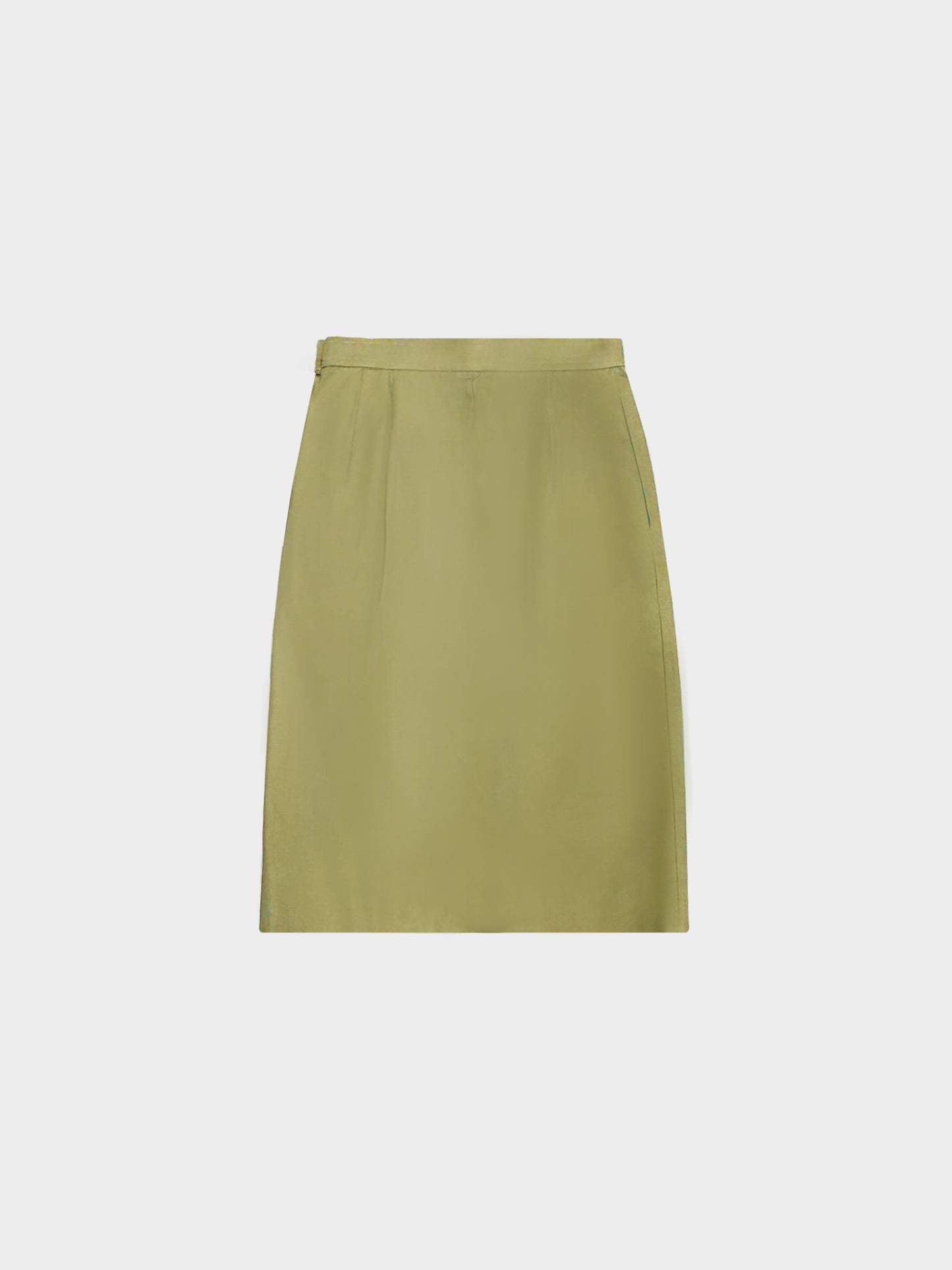 Yves Saint Laurent 1990s Khaki Green Cotton Jacket and Skirt Set