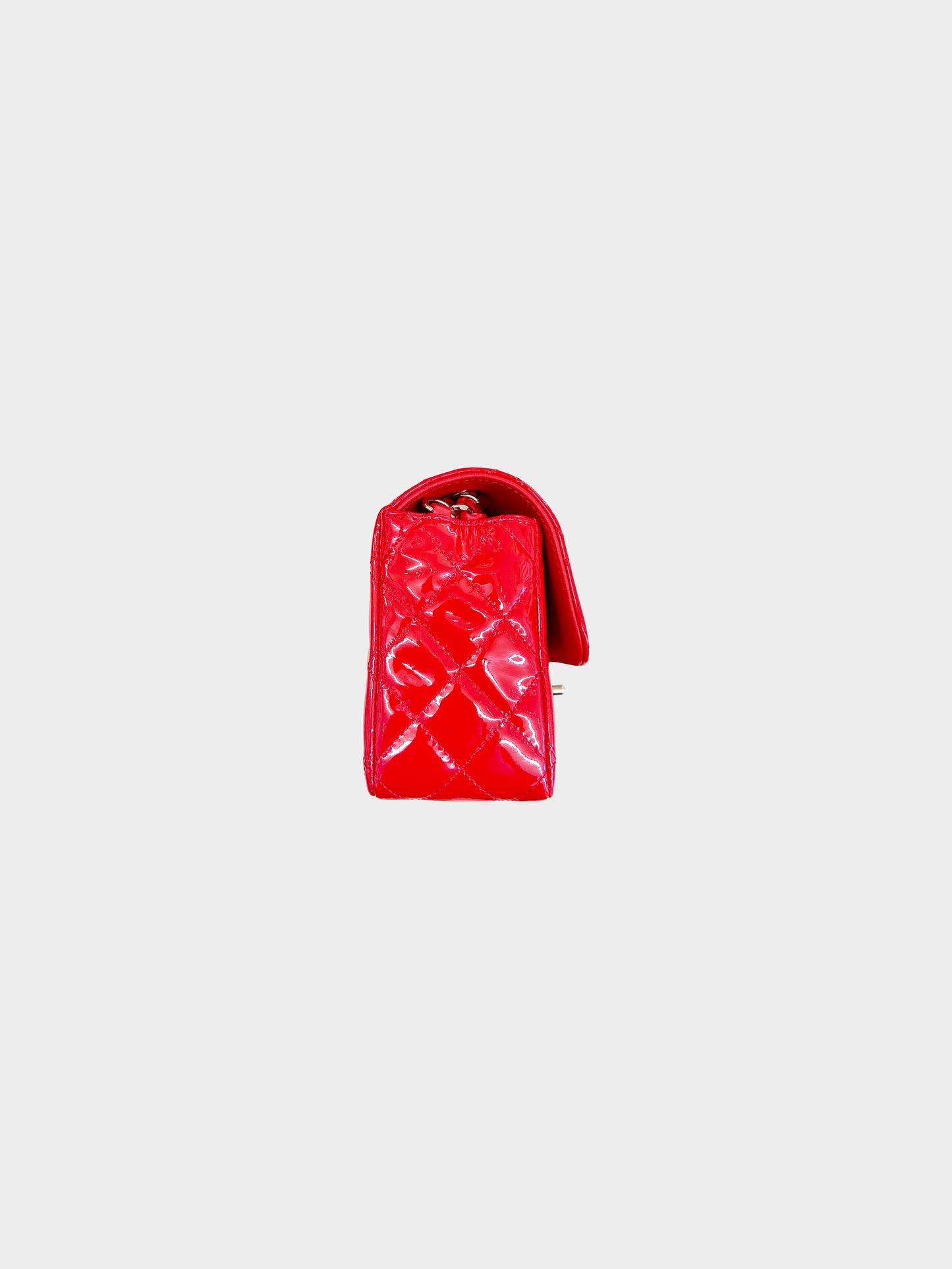 Chanel 2019 Red Patent Leather Classic Mini Flap Bag