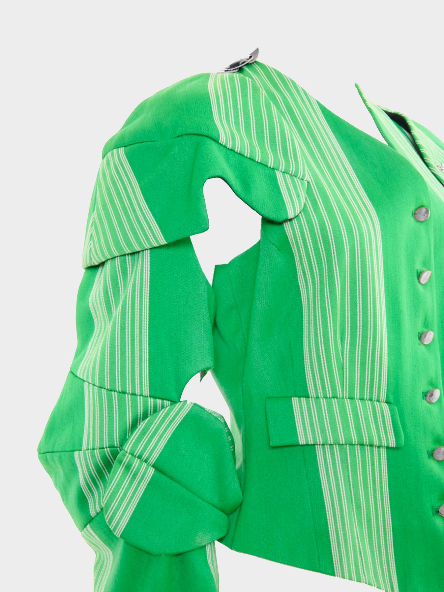 Vivienne Westwood FW 1988-1989 Rare ‘Time Machine’ Green Striped Armor Jacket