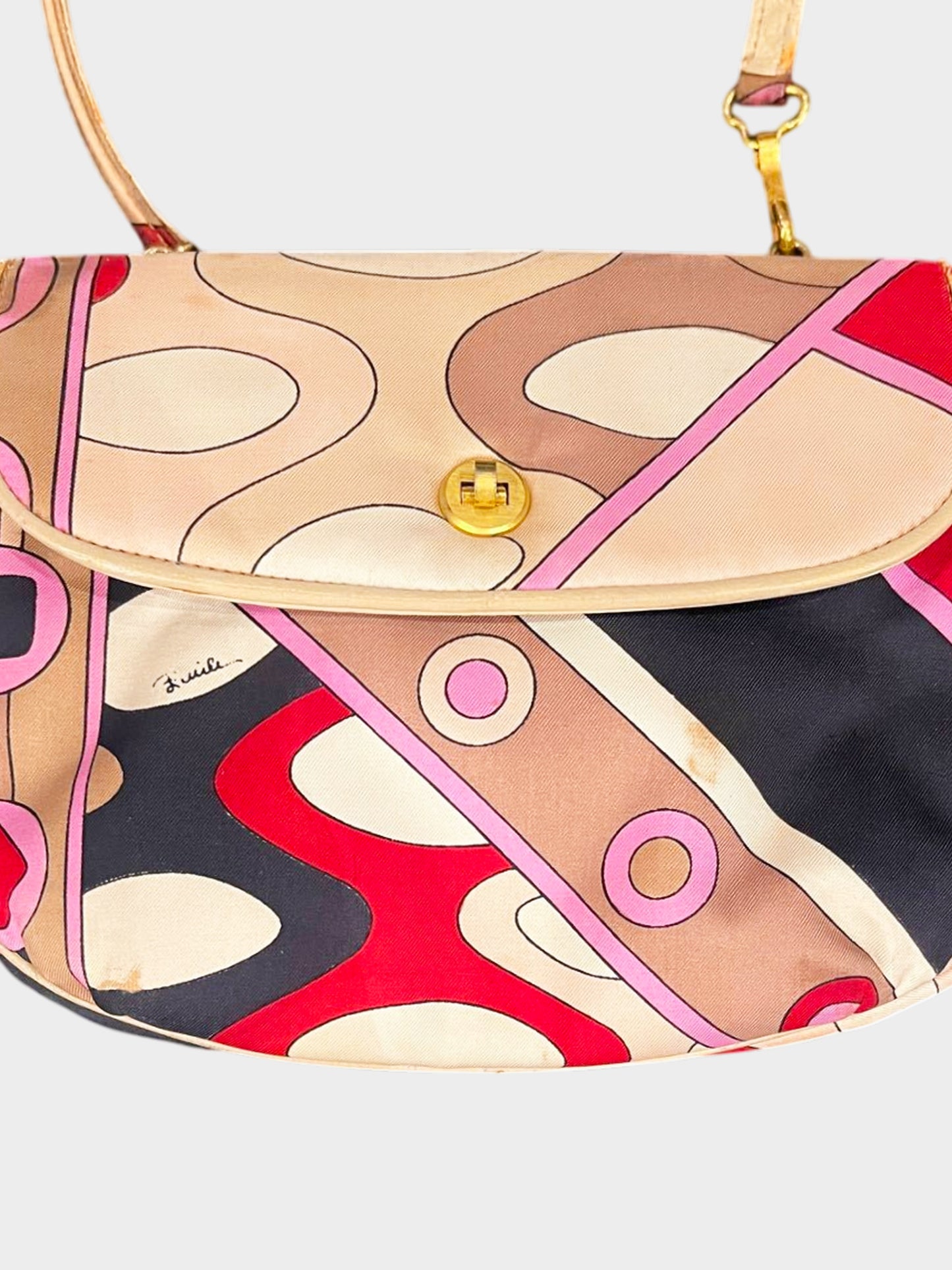 Emilio Pucci 1960s Multicolor Abstract Print Handbag