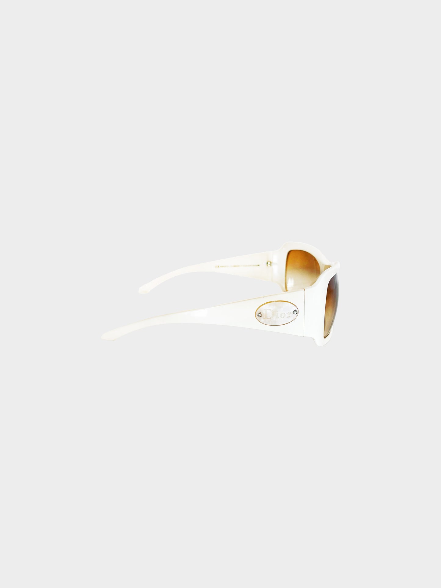 Christian Dior 1990s White Mother of Pearl Sunglasses