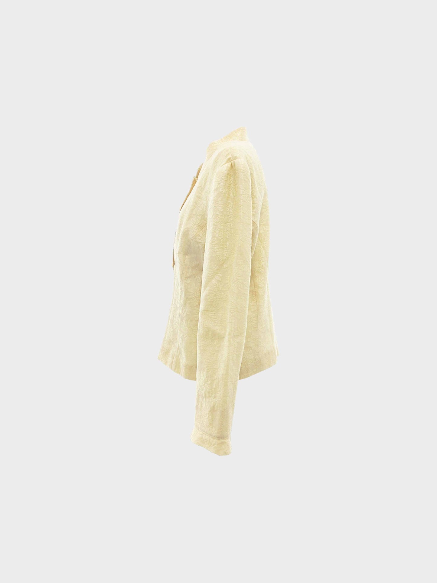 Chloé 2000s Beige Floral Silk Blend Jacquard Jacket
