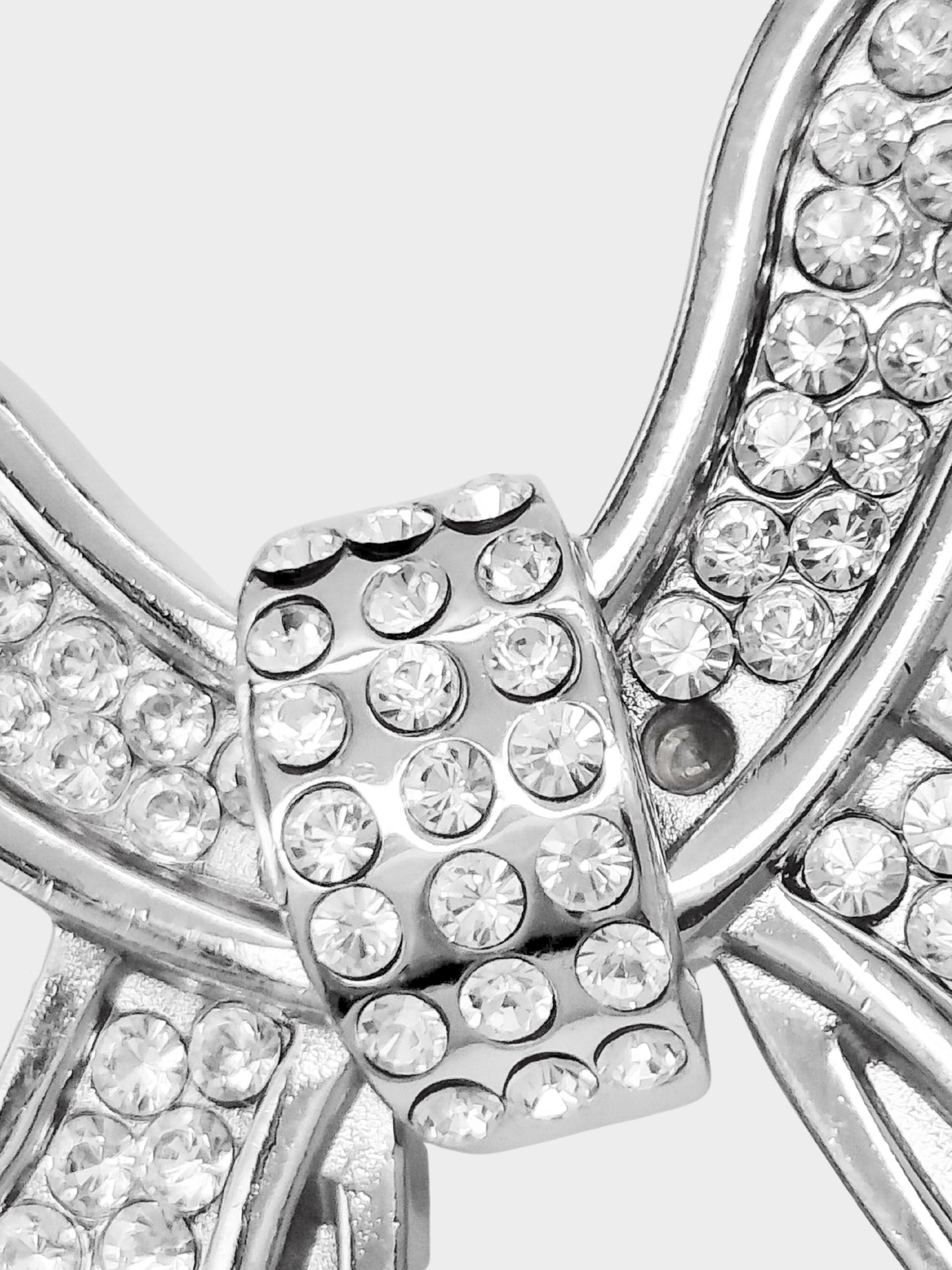 Valentino 2000s Silver Ribbon Rhinestone Chain Belt