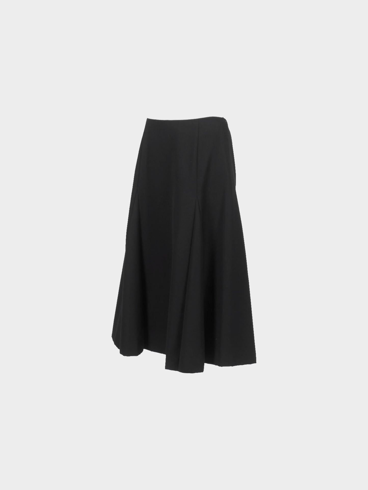 Prada 2010s Black Flared Midi Skirt