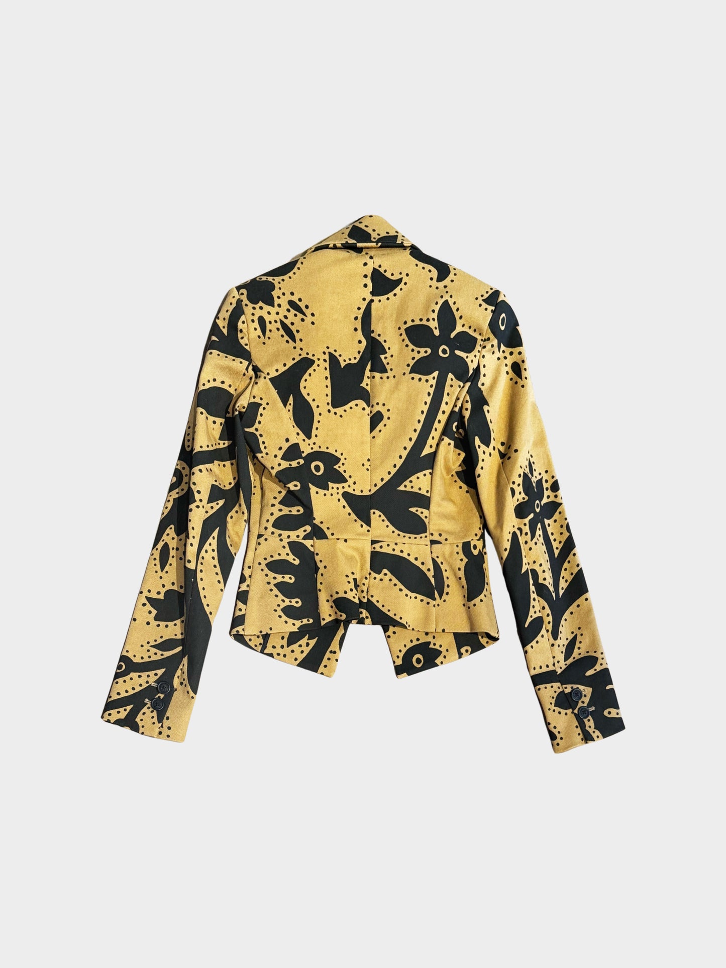Vivienne Westwood Anglomania 2000s Brown and Black Abstract Floral Print Jacket And Skirt Set