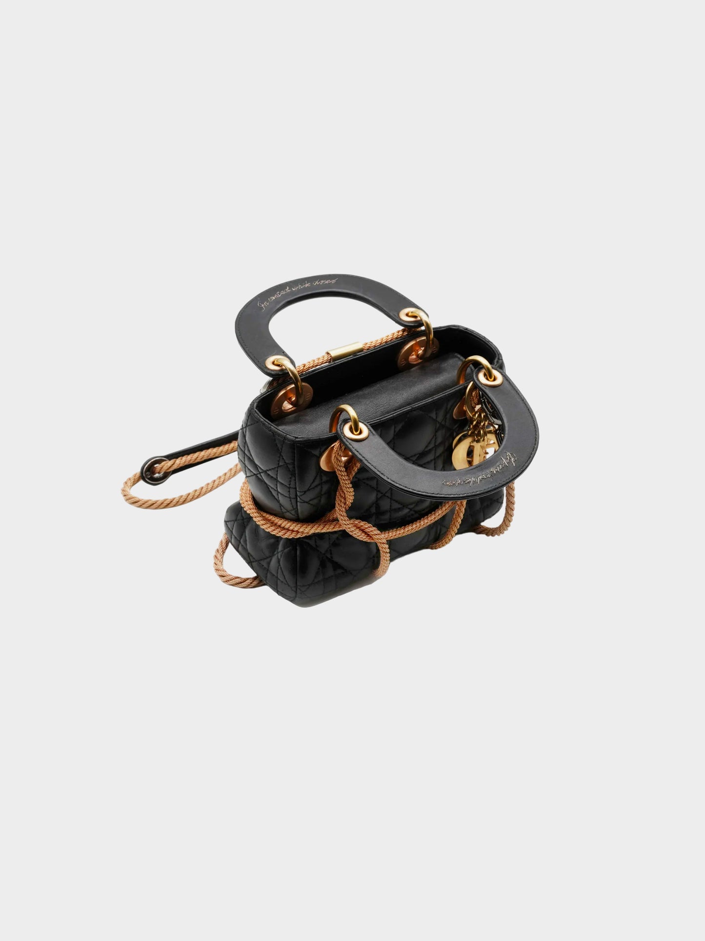 Christian Dior 2019 Limited Edition Black Lady Dior with Copper Metal Ropes