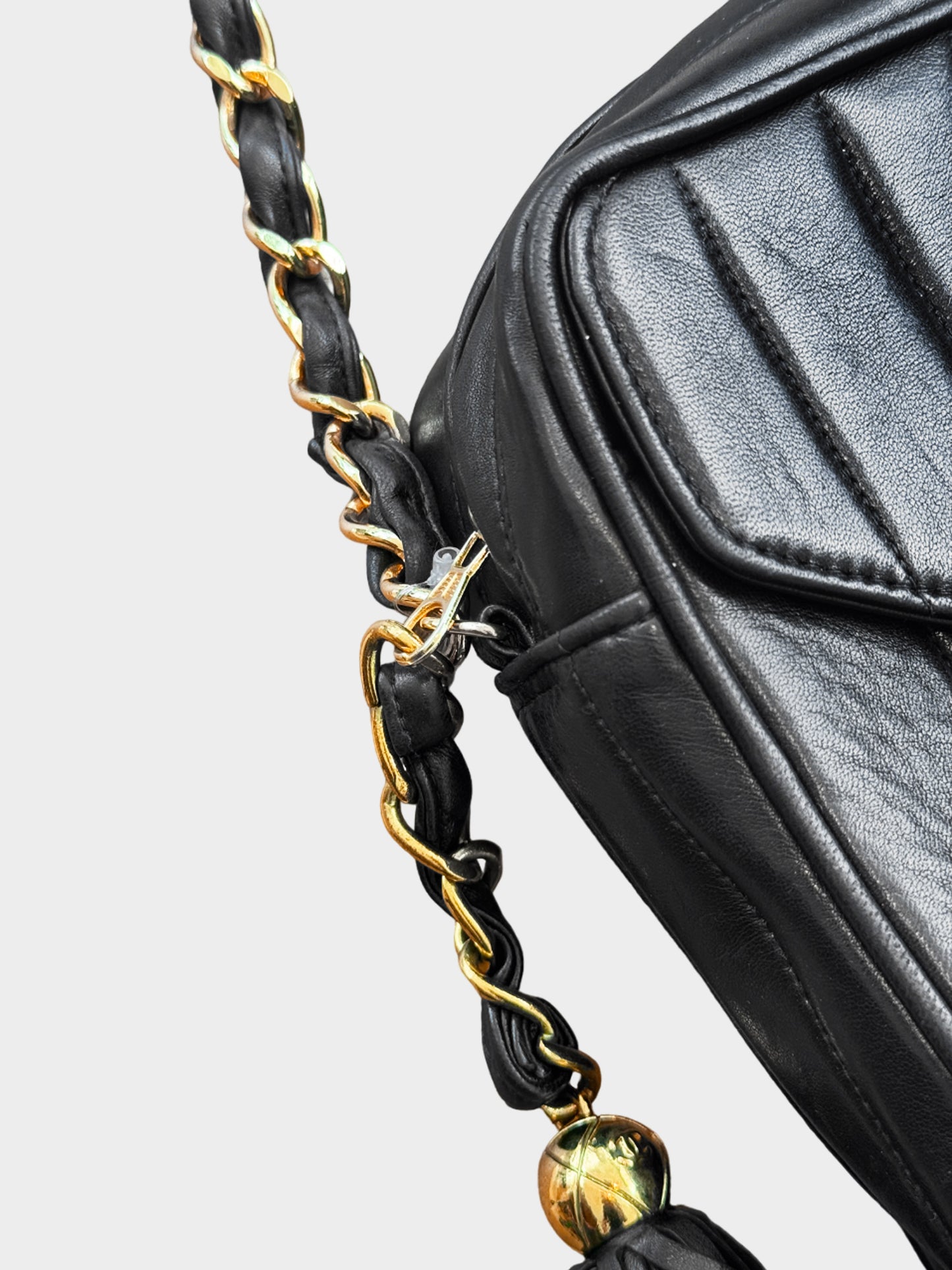 Chanel 1996 Black Vertical Quilted Lambskin Camera Bag