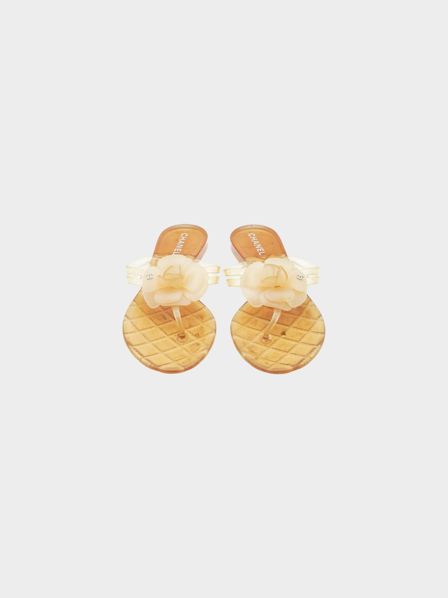 Chanel by Karl Lagerfeld Resort 2010 Beige Camelia PVC Sandals