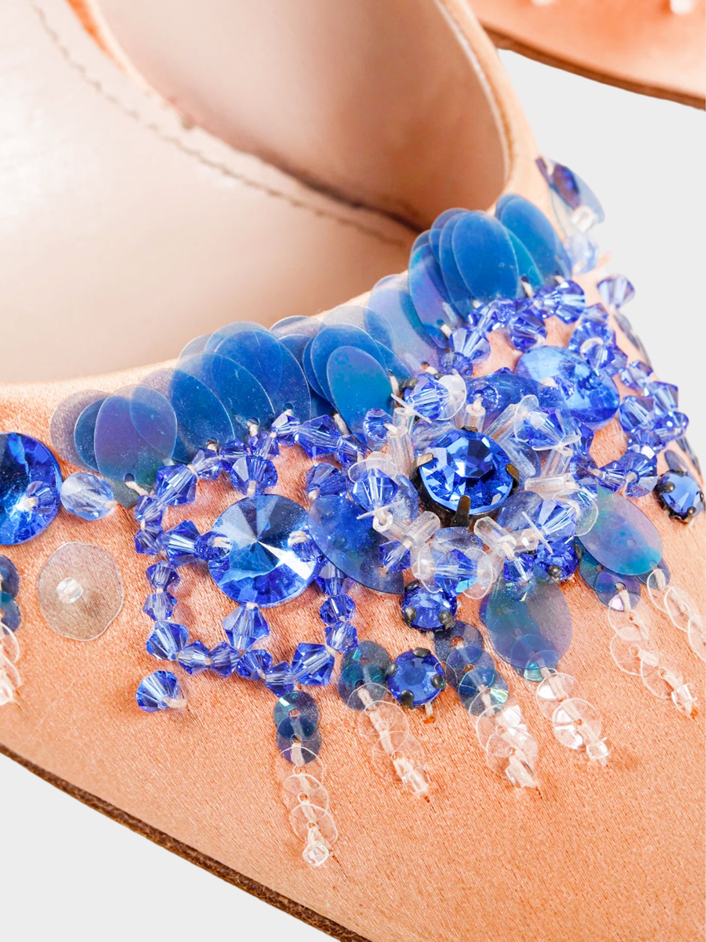 Miu Miu Resort 2014 Pink Satin Sequin Embellished Heels
