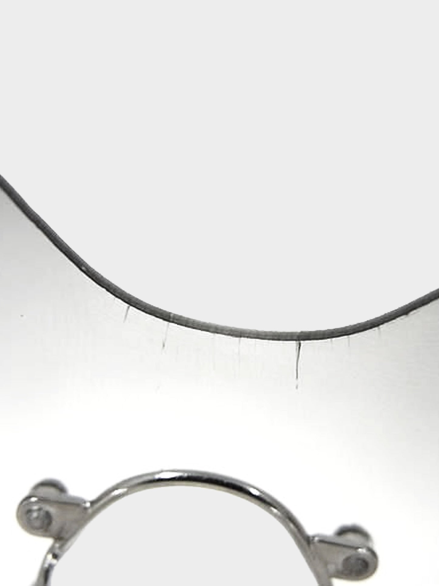Chanel 2000s Silver Rimless Mono Lens Sunglasses