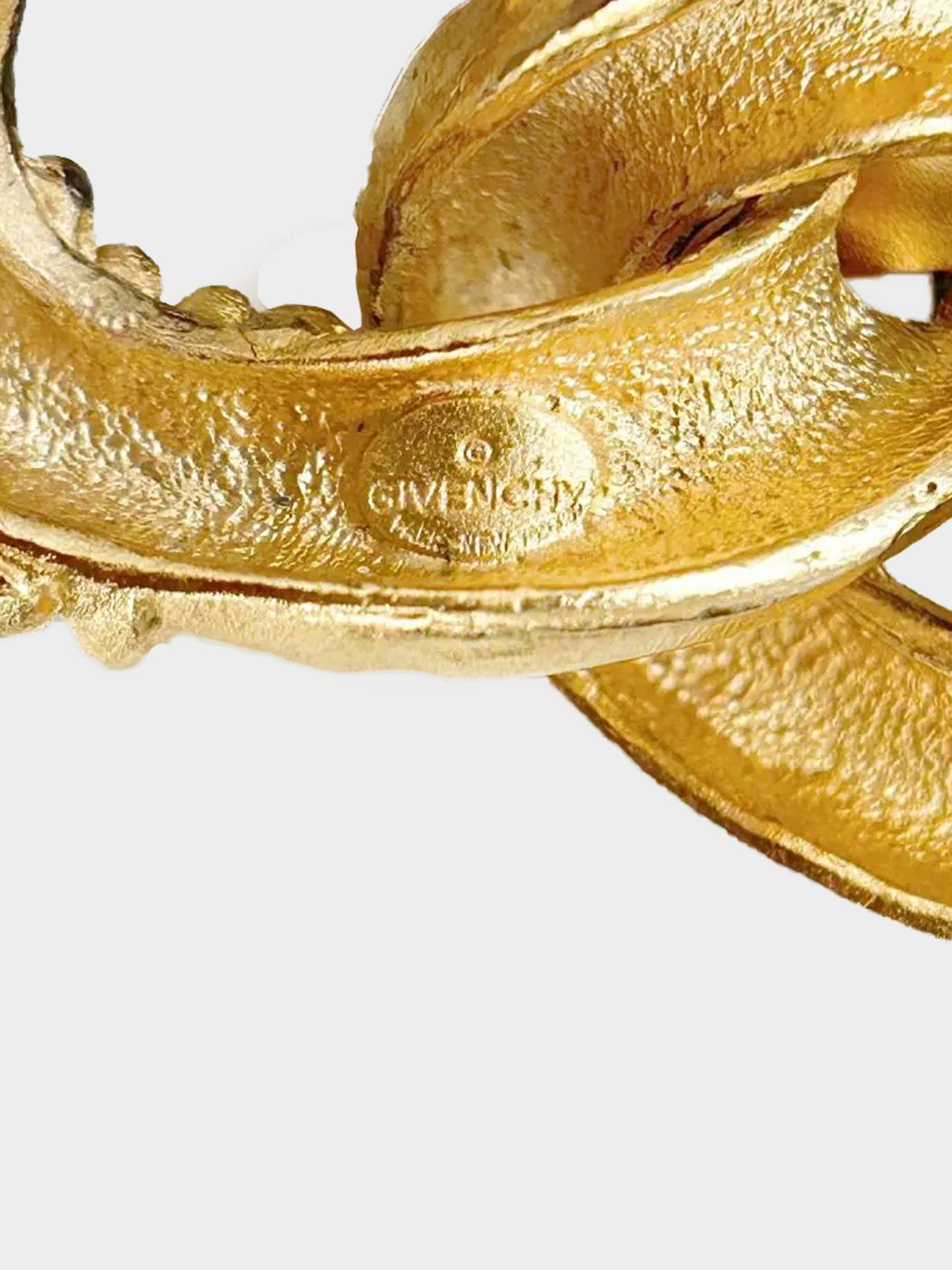 Givenchy 1980s Gold Textured Chain Link Bracelet