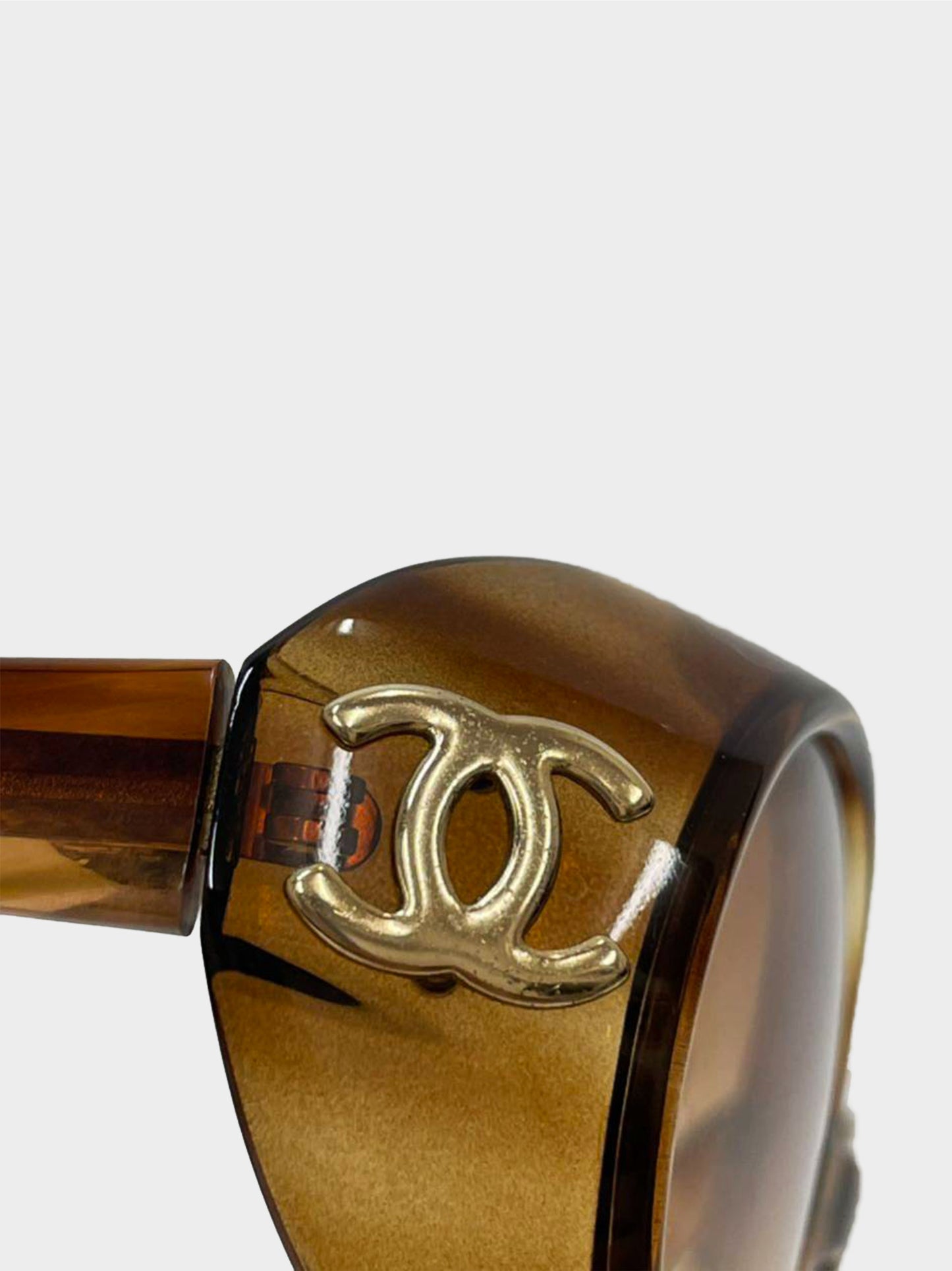 Chanel 1990s Rare Brown Tortoise Sunglasses