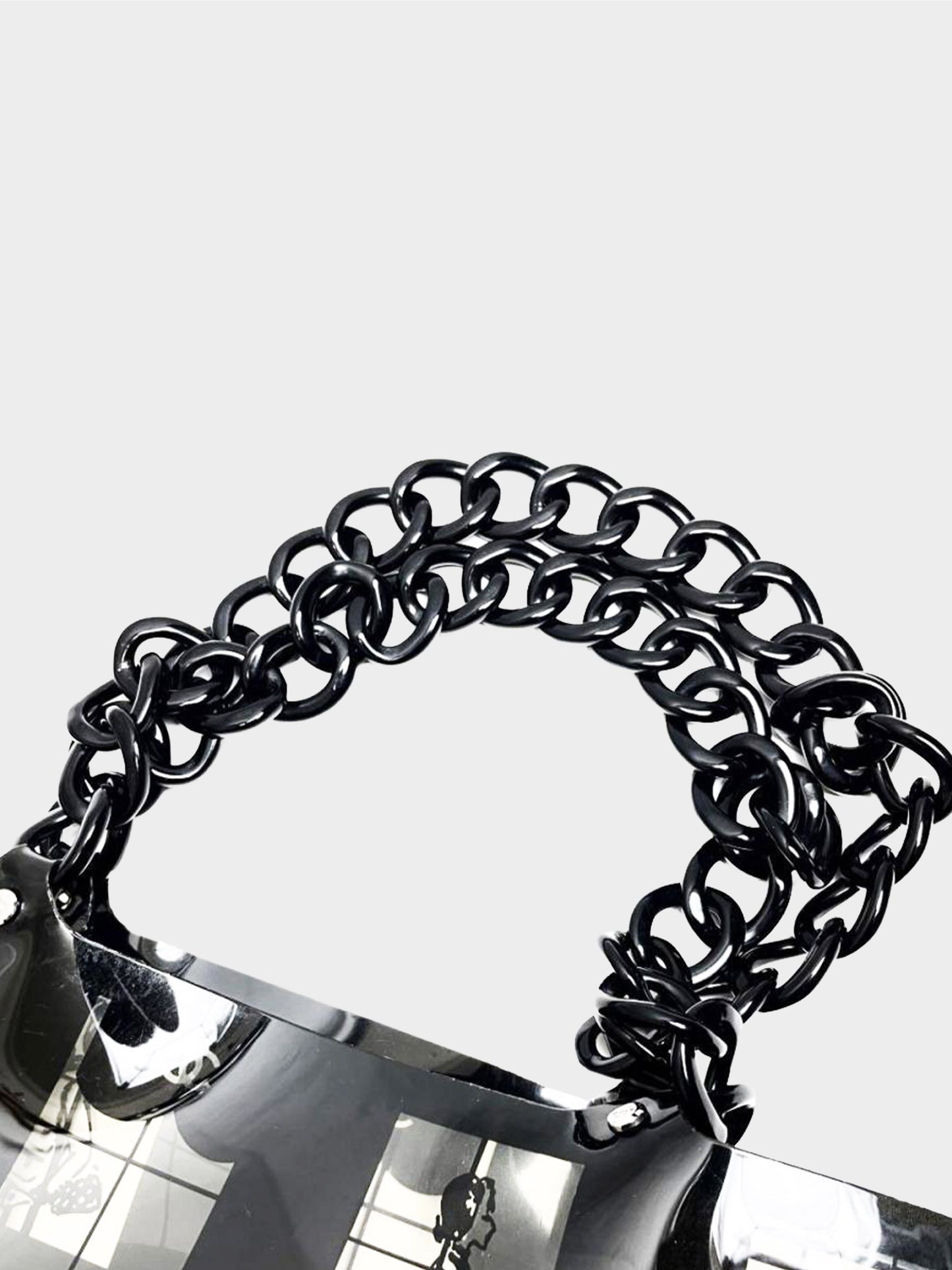 Chanel 2003-2004  Black Vinyl Window Tote Bag