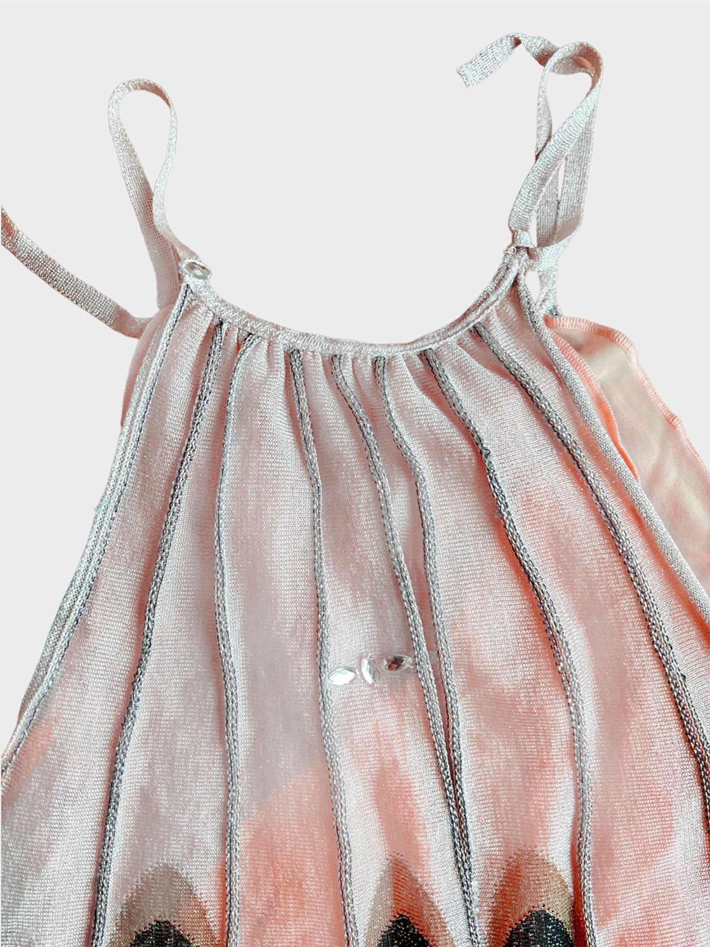 Missoni 2000s Pink Colorblock Halter Dress
