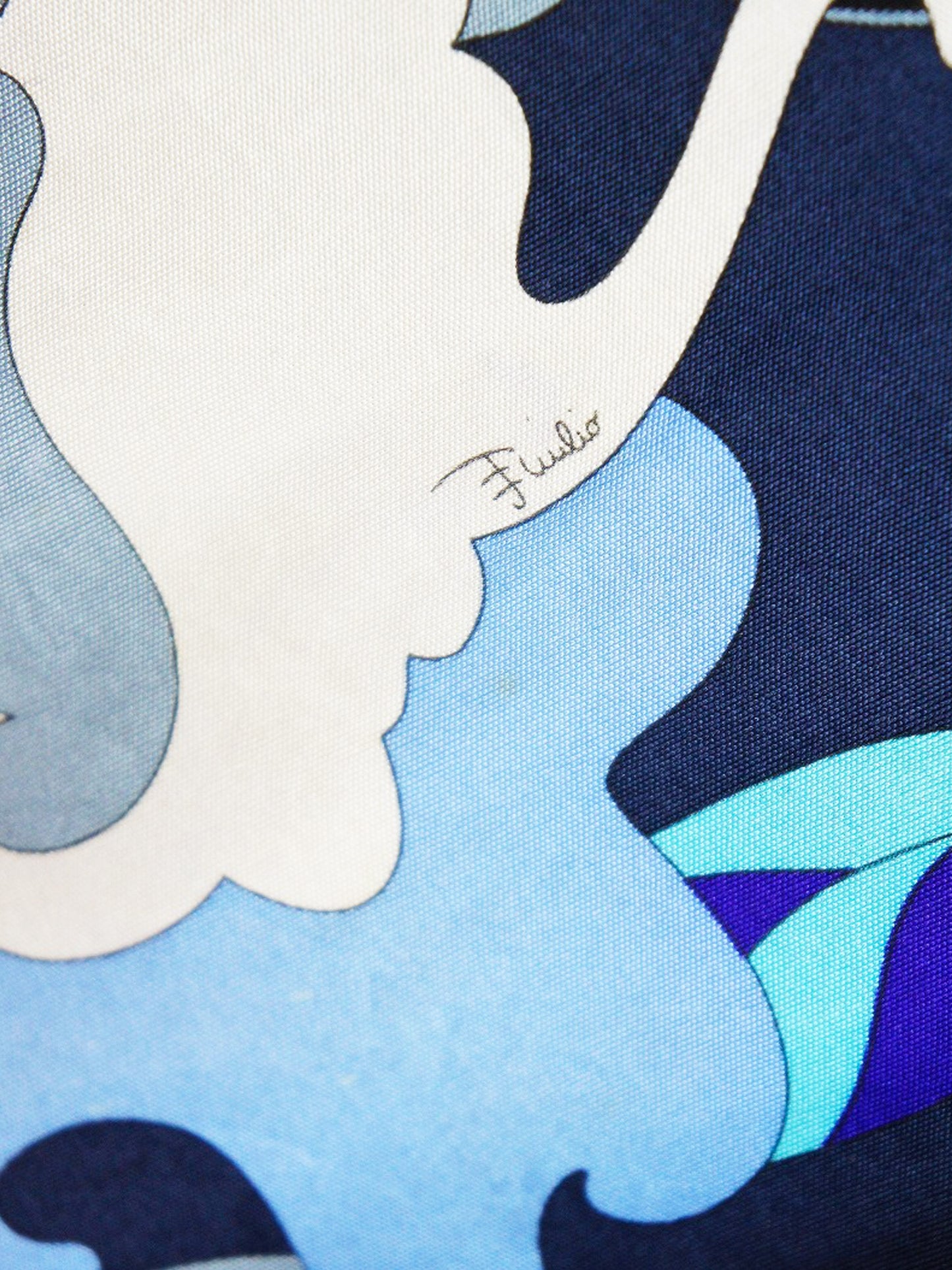 Emilio Pucci 2000s Blue Abstract Print Silk Dress