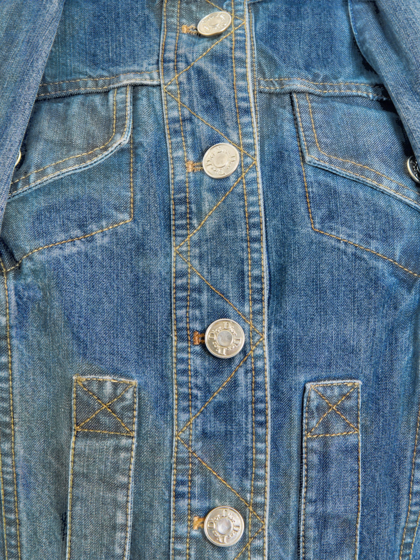 Christian Dior by John Galliano SS 2005 Double Layered Denim Blue Jacket