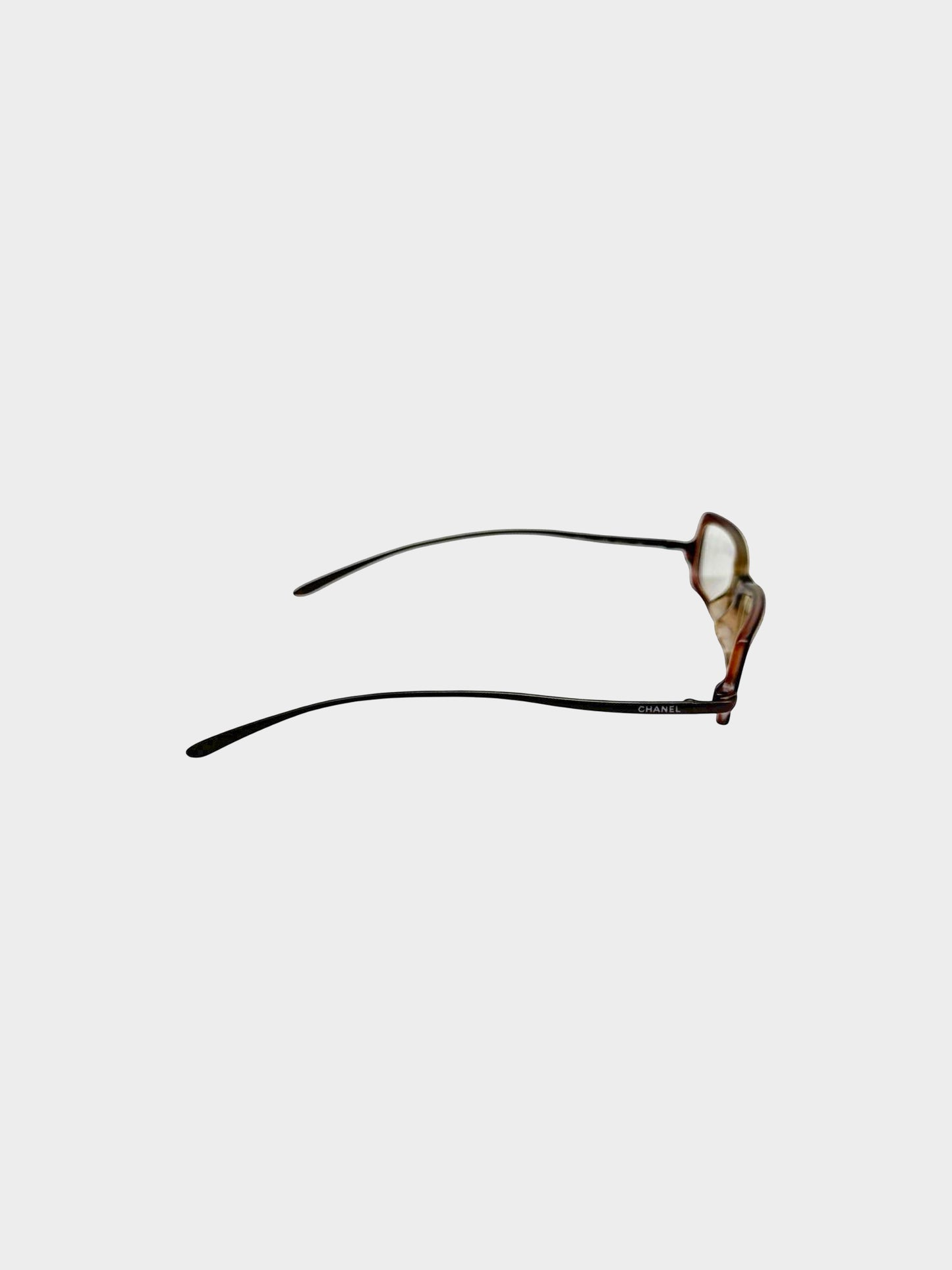 Chanel 1990s Gradient Red and Brown Vintage Glasses