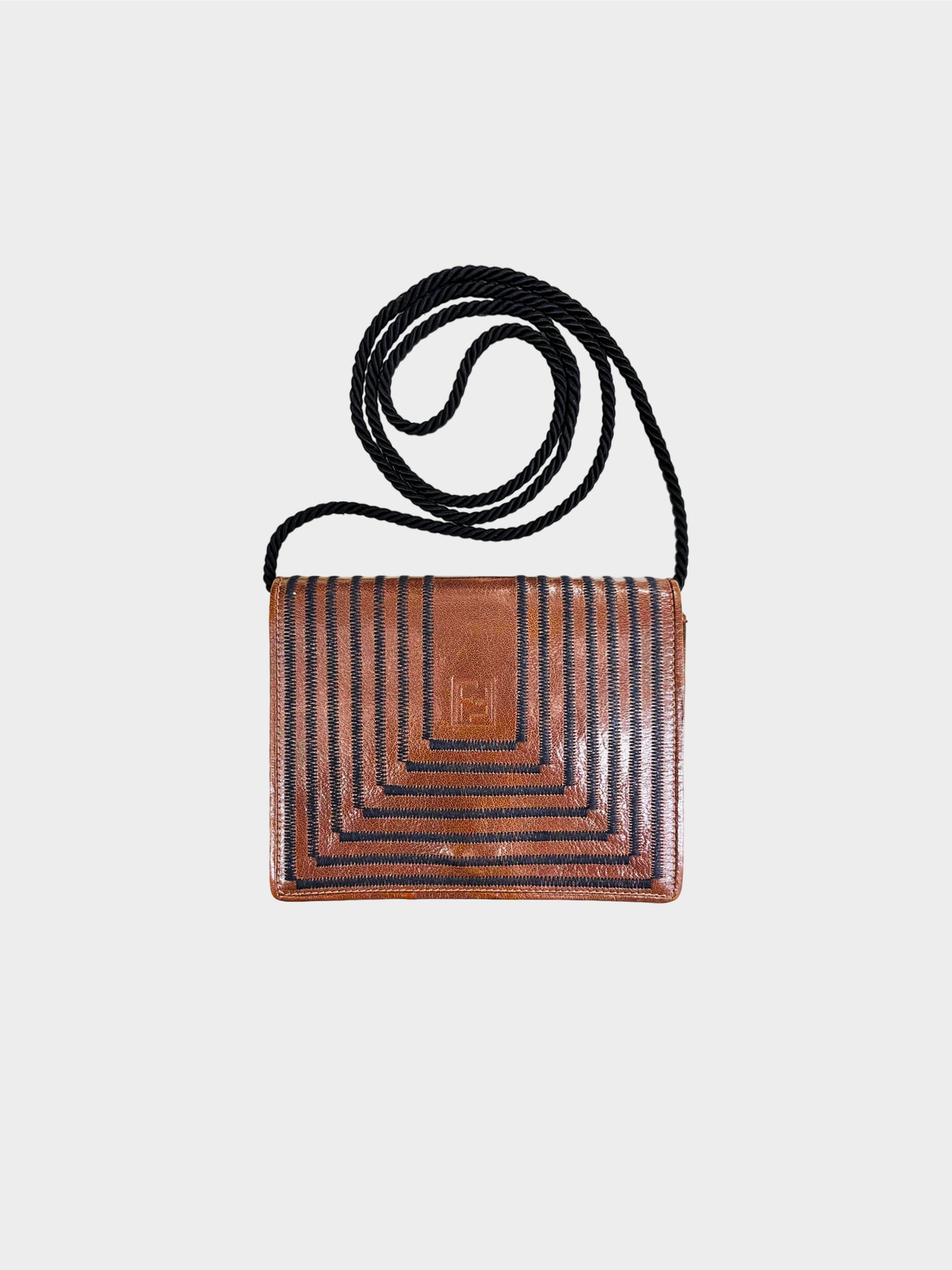 Fendi 1980s Vintage Chocolate Brown Crossbody Bag